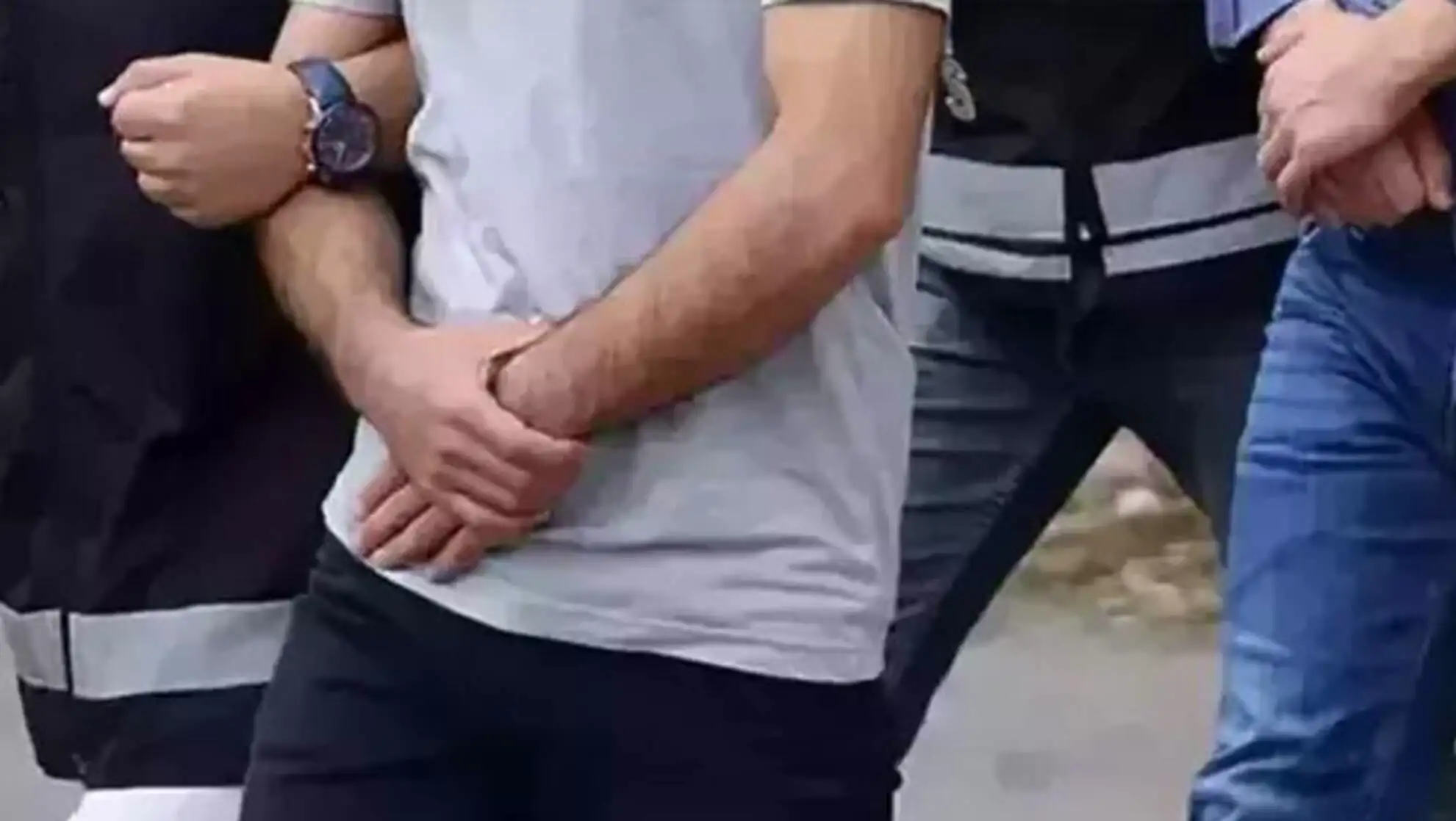 A person arrested during the FETÖ operation.