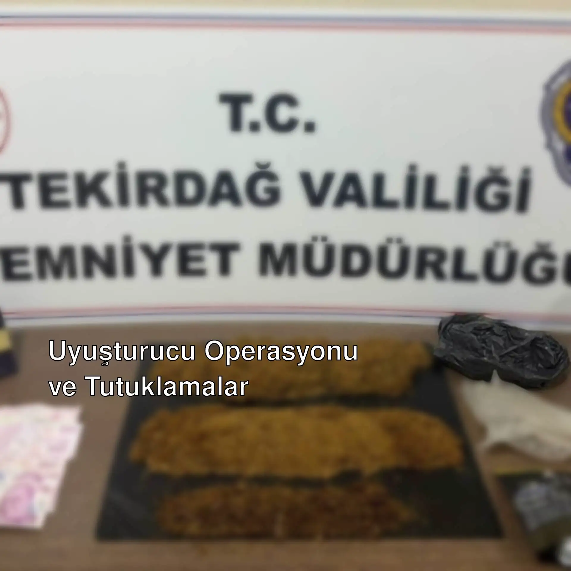 Uyuşturucu operasyonu sırasında ele geçirilen malzemeler. Uyuşturucu operasyonu sırasında ele geçirilen malzemeler.