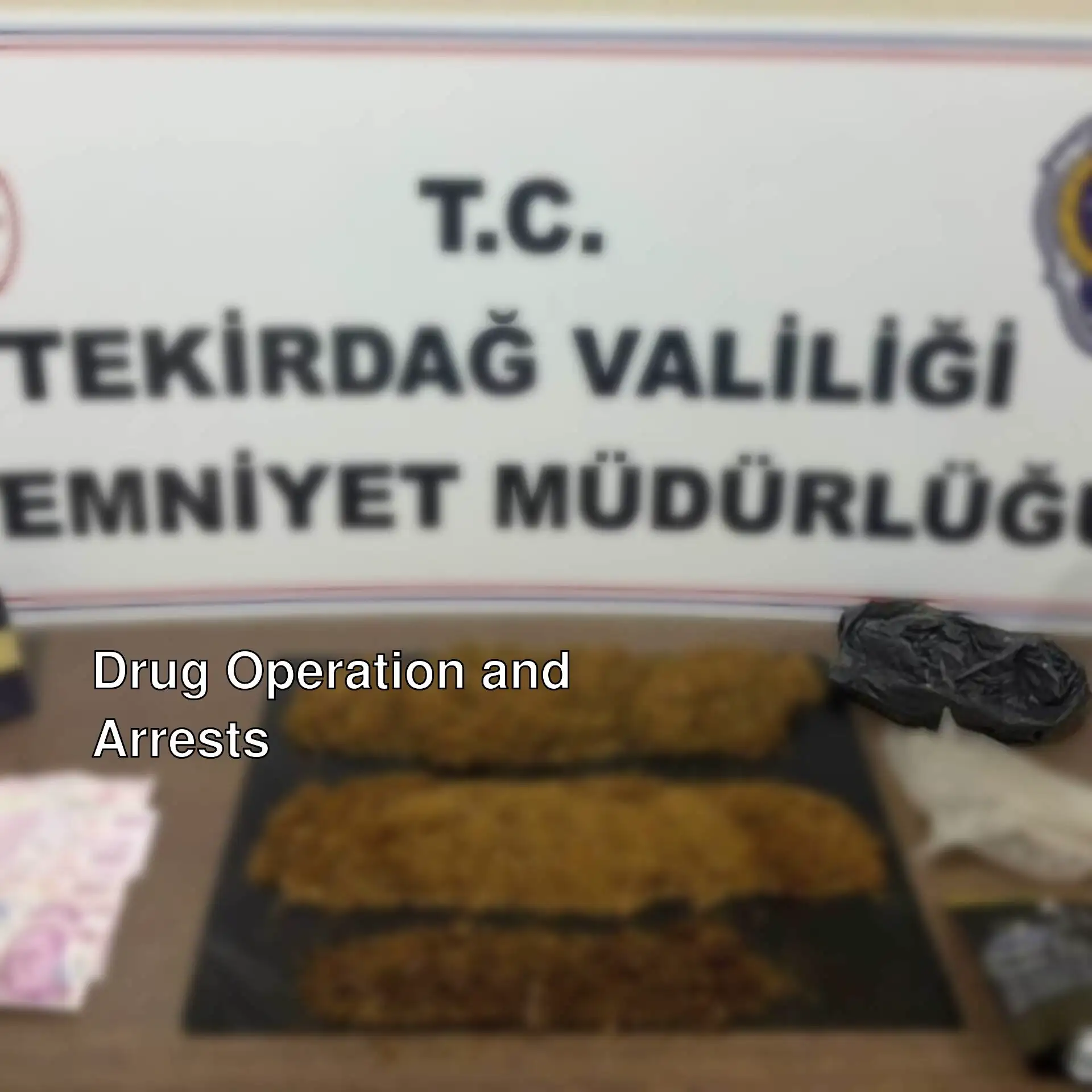 Items seized during the drug operation.