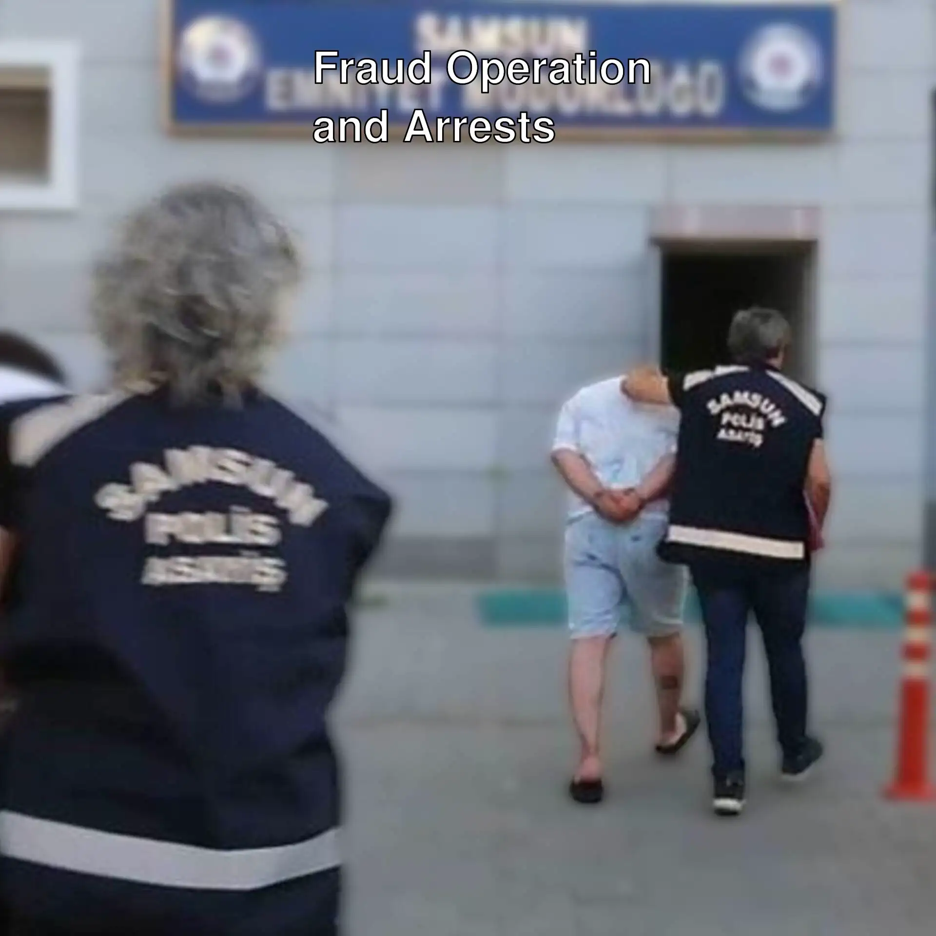 A group of people during a fraud operation in Samsun. A group of people during a fraud operation in Samsun.