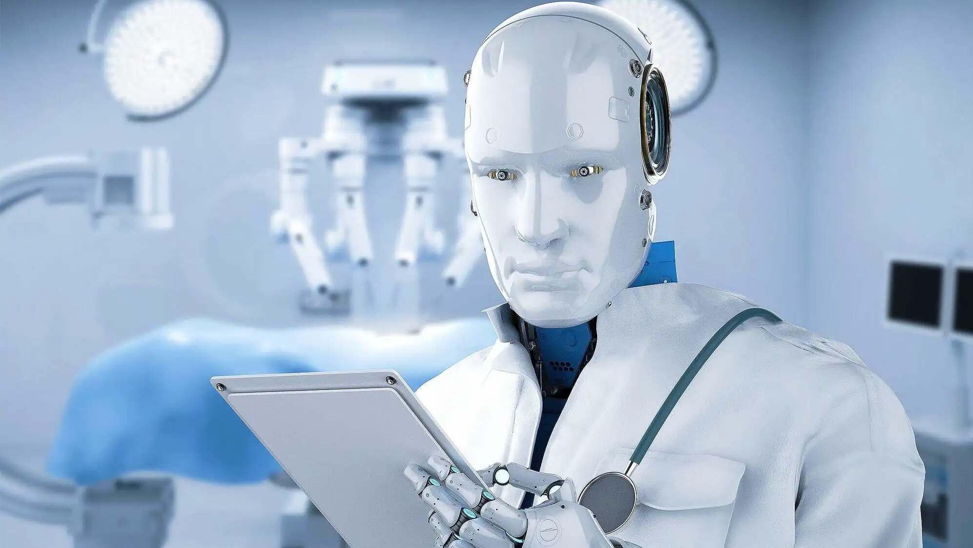 Yapay zeka ile çalışan bir robot.