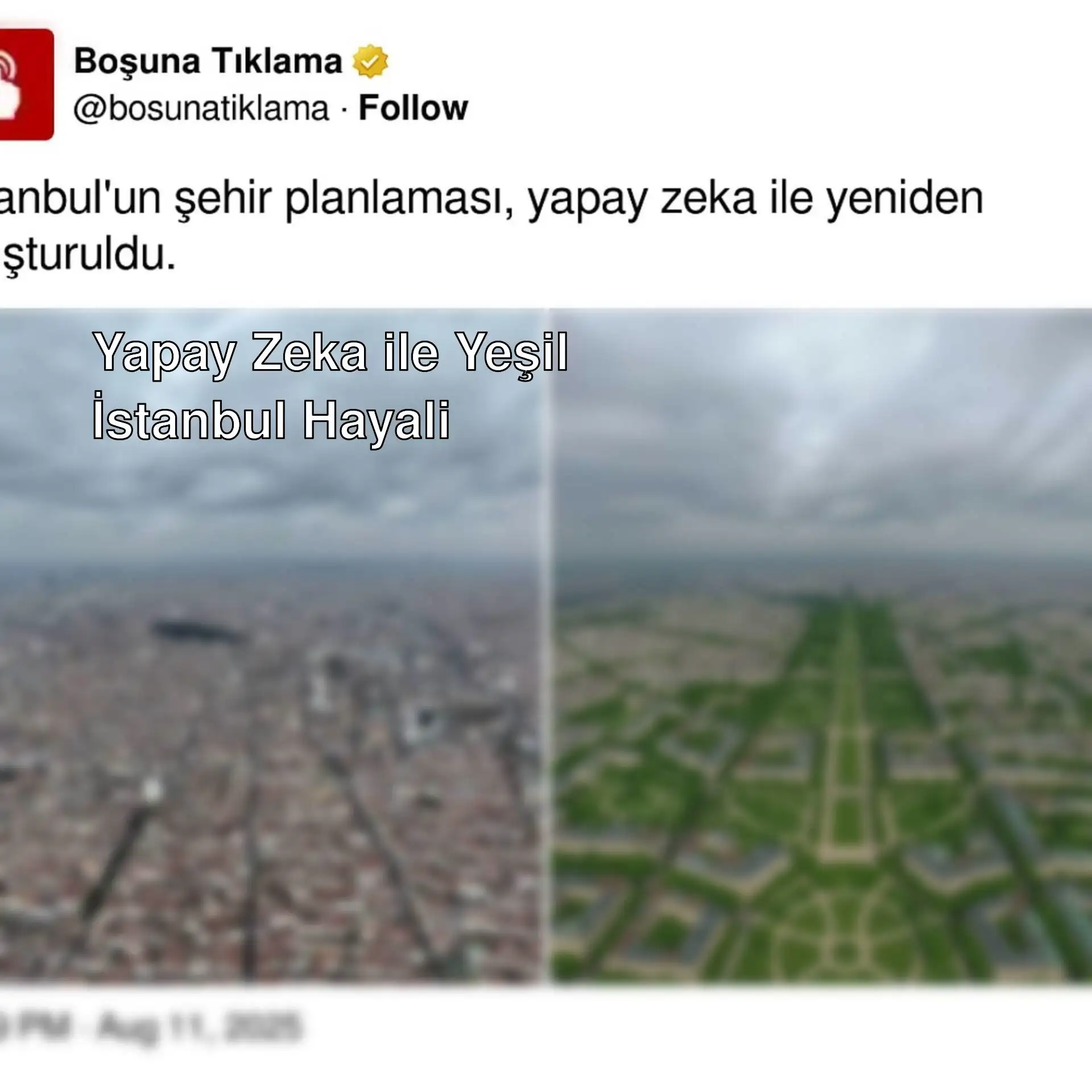Yapay zeka ile tasarlanmış bir şehir görüntüsü.