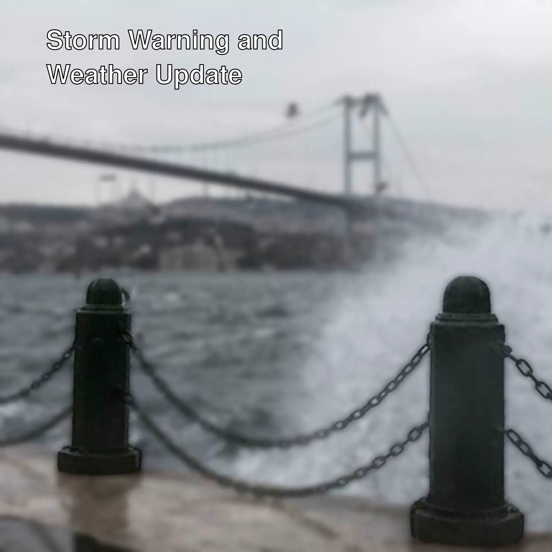 Storm warning in Istanbul. A bridge and water view. Storm warning in Istanbul. A bridge and water view.