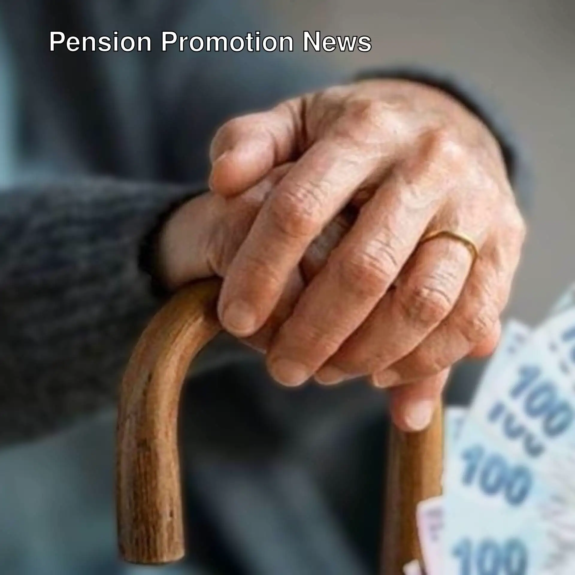 A person holding a cane with money in it. A person holding a cane with money in it.