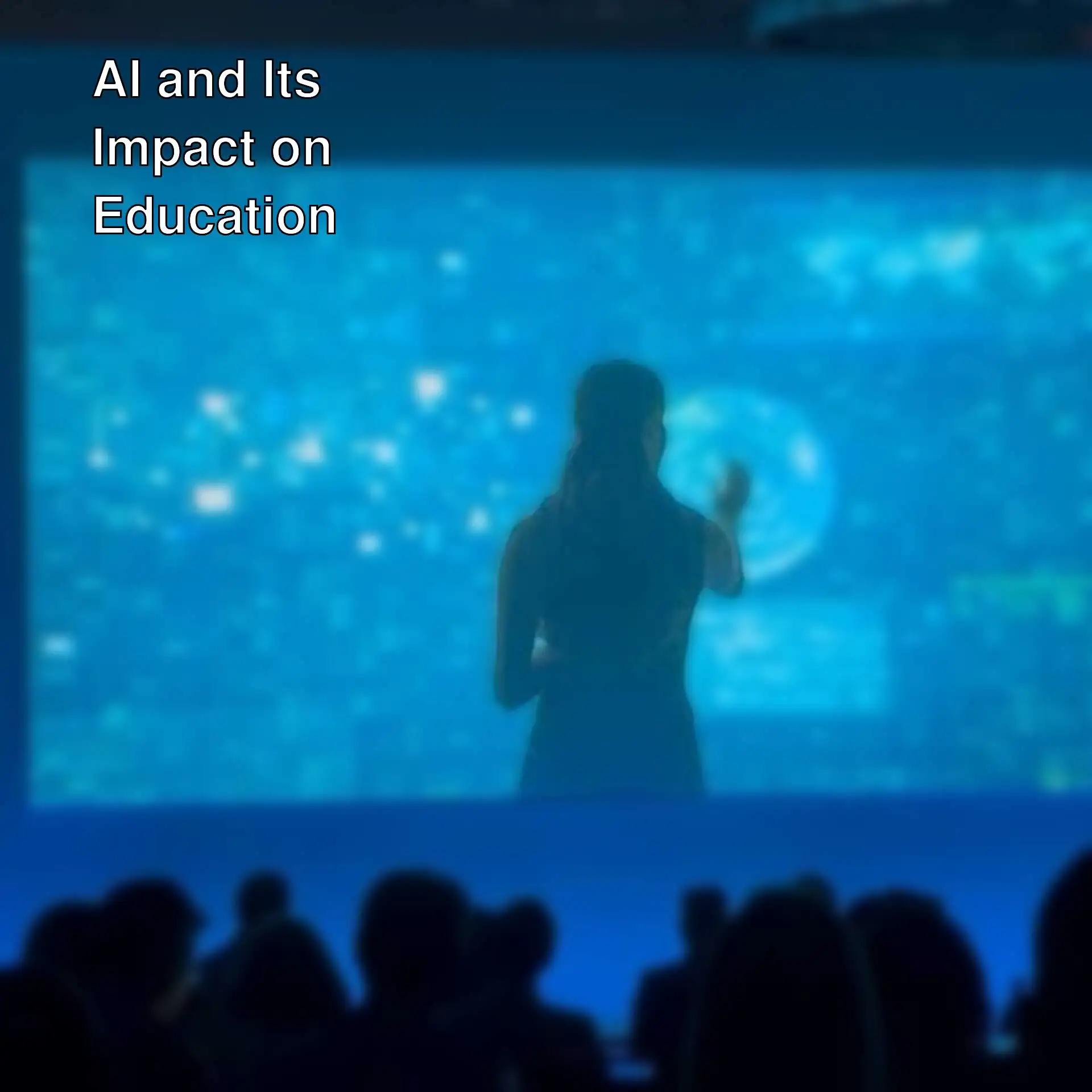 A woman presenting about artificial intelligence.