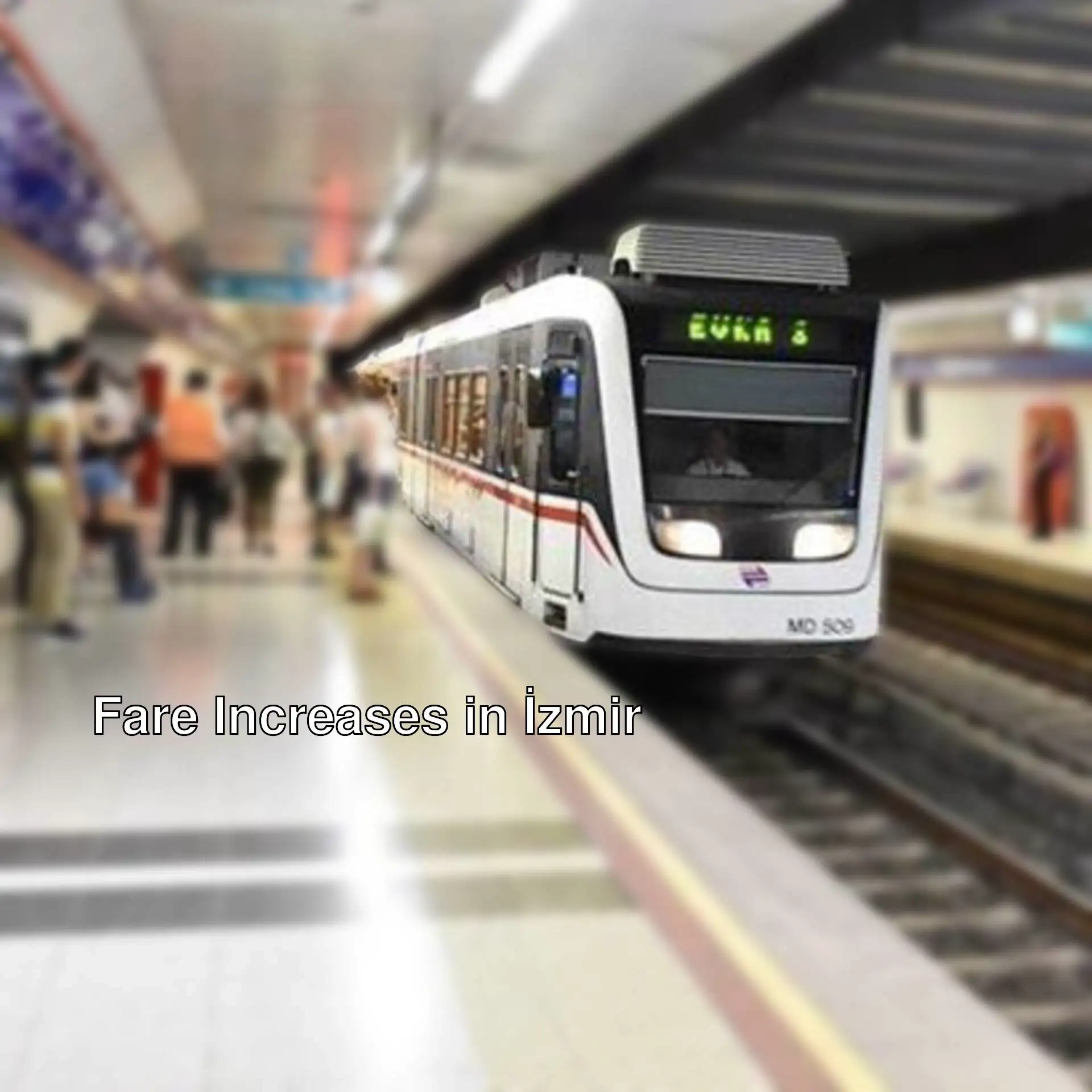 A train at a station in İzmir. A train at a station in İzmir.