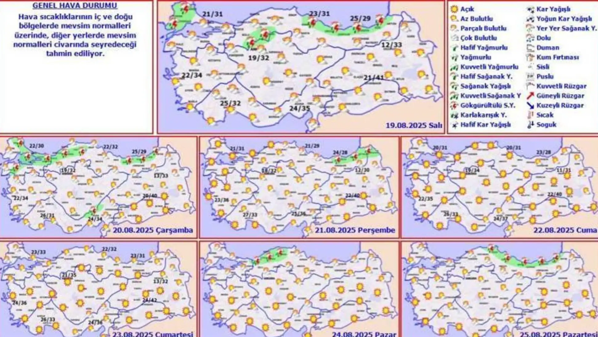 Weather forecast map of Turkey. Weather forecast map of Turkey.