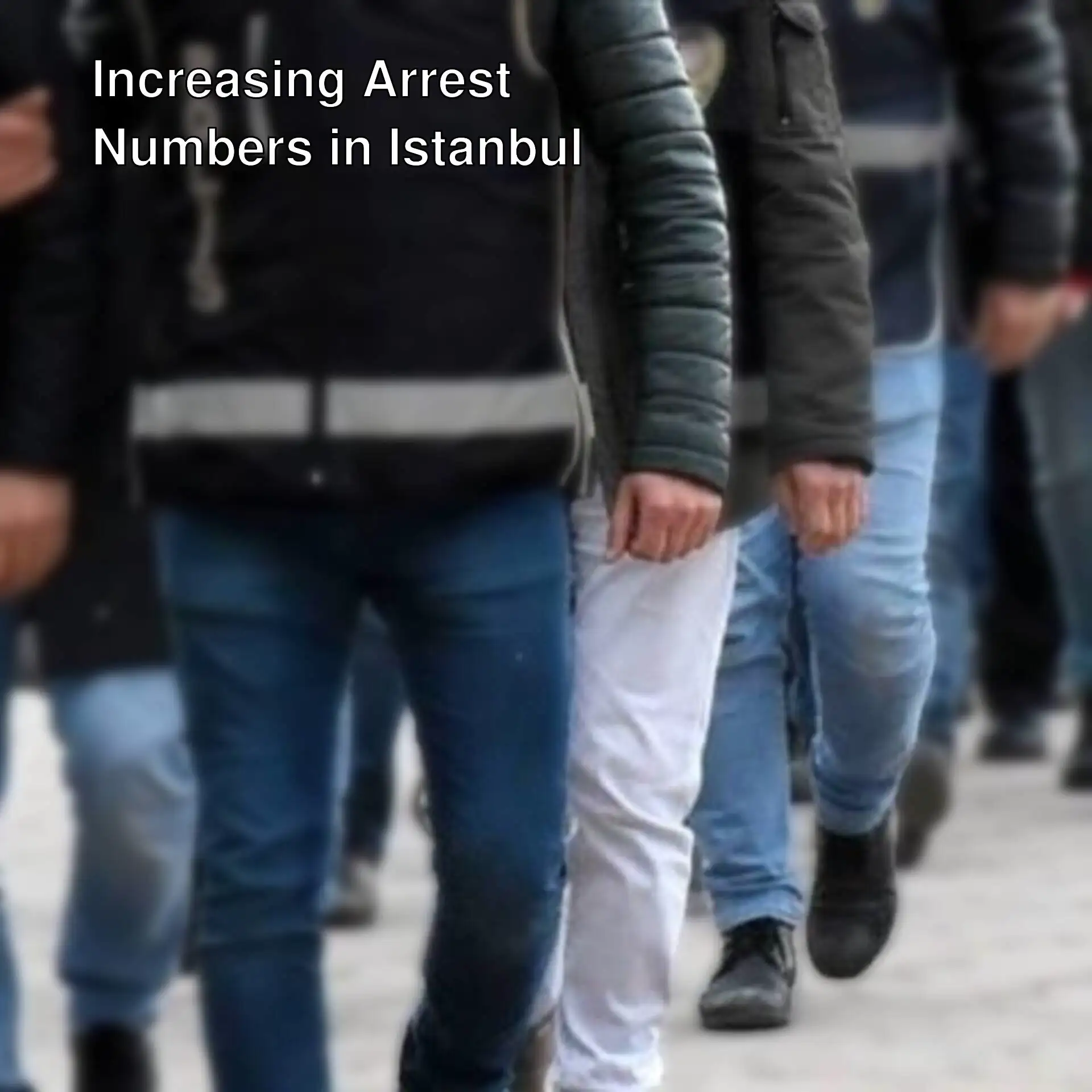 A group of people arrested in Istanbul. A group of people arrested in Istanbul.