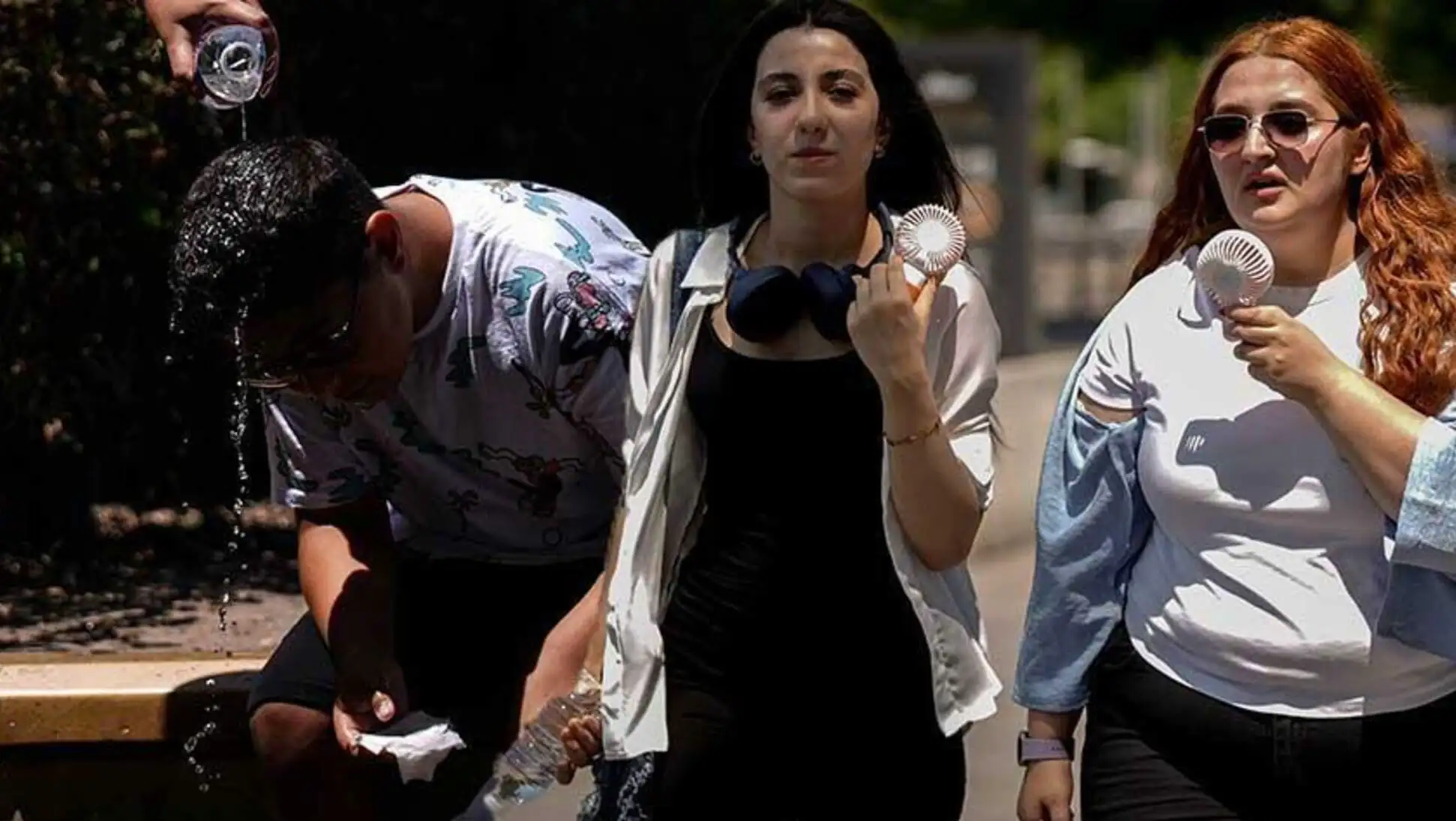 People walking during the heatwave. People walking during the heatwave.