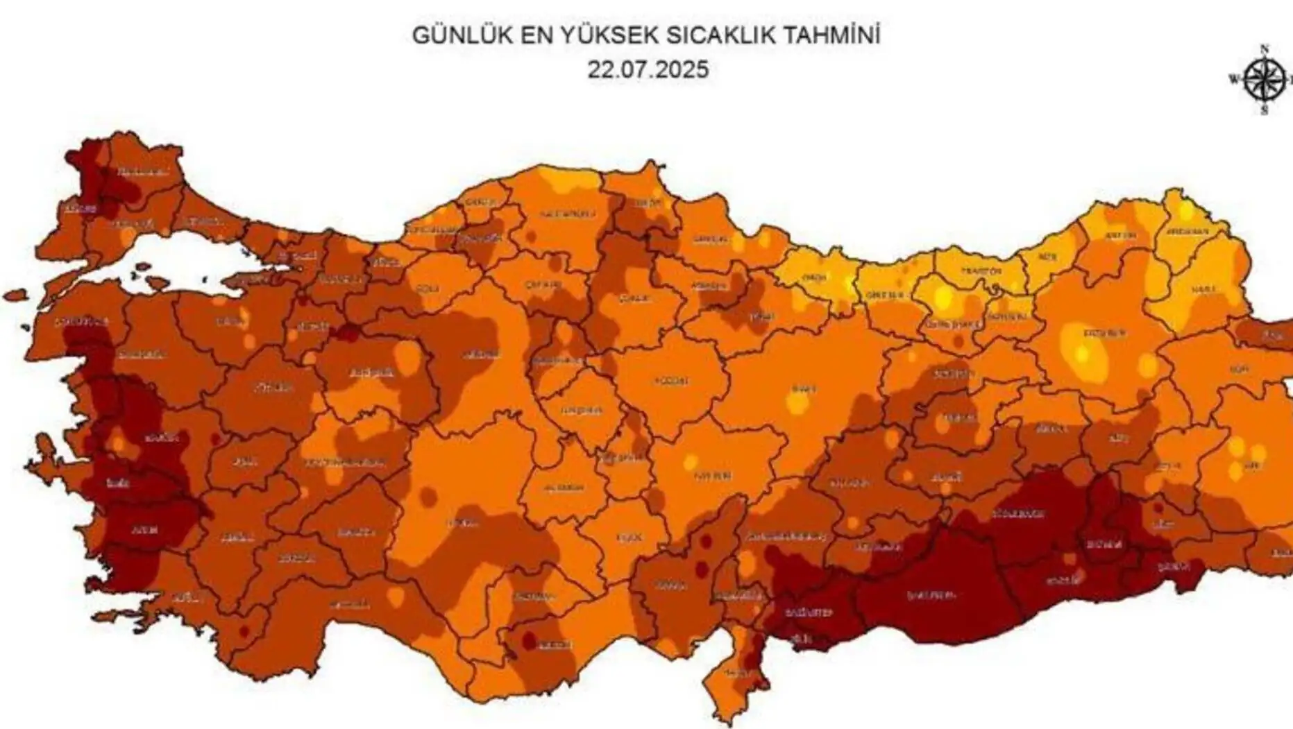 Weather map of Turkey. Weather map of Turkey.