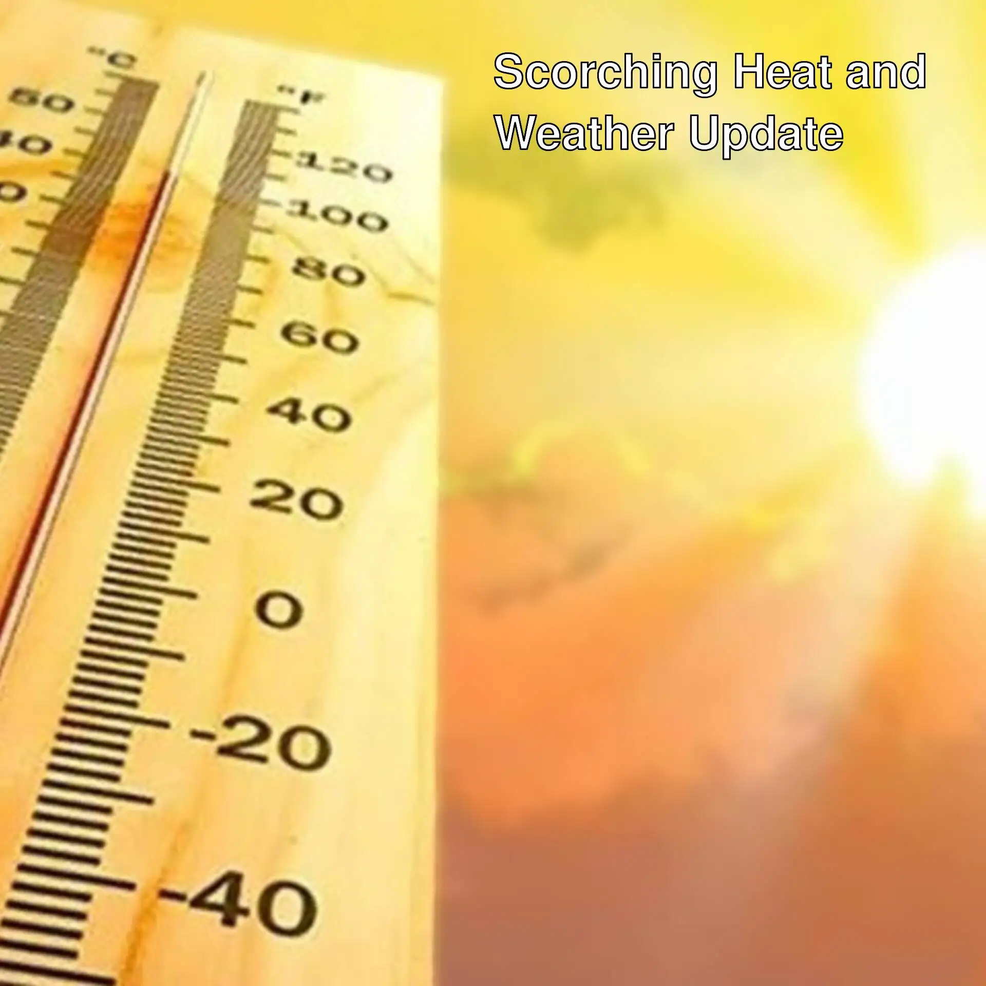 A thermometer with the sun in the background A thermometer with the sun in the background