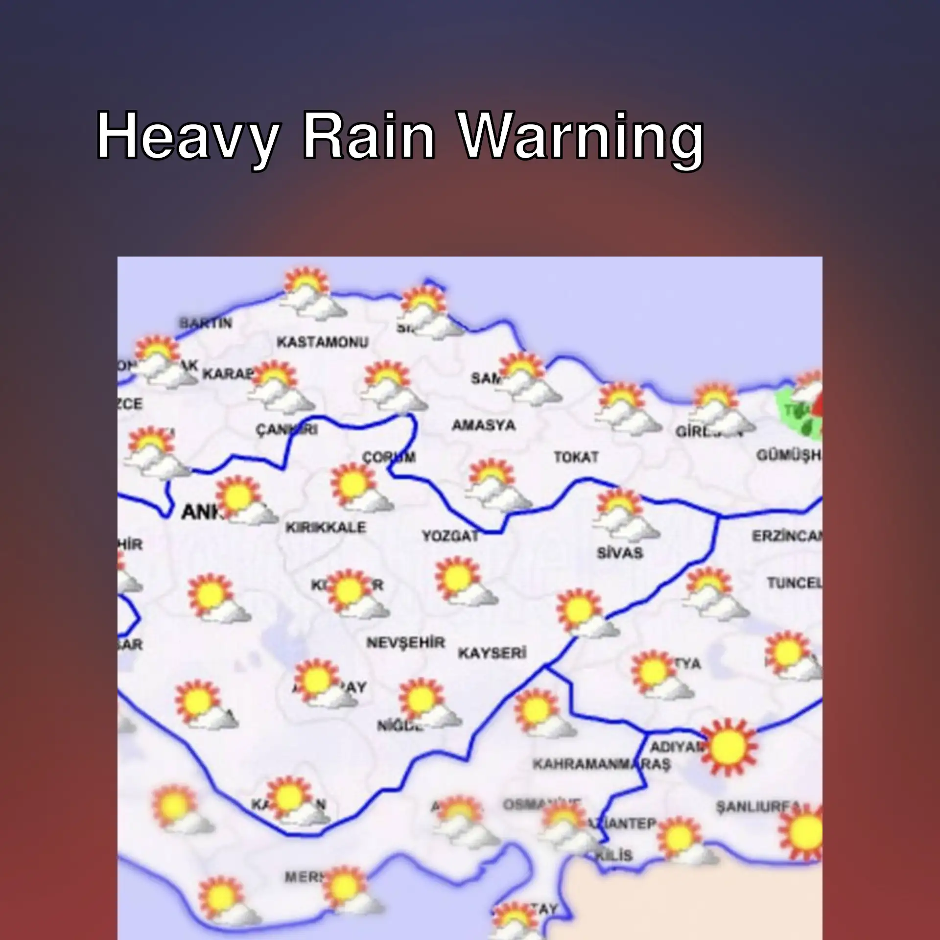Turkey weather forecast map