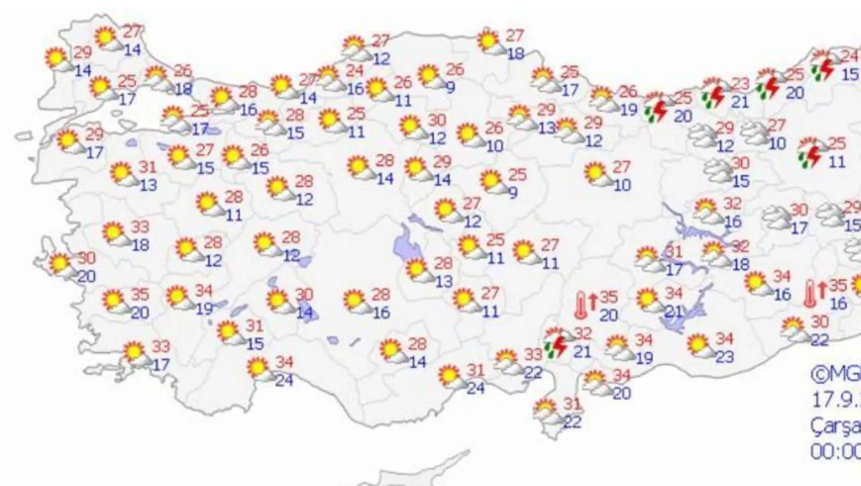 Hava durumu haritası Hava durumu haritası