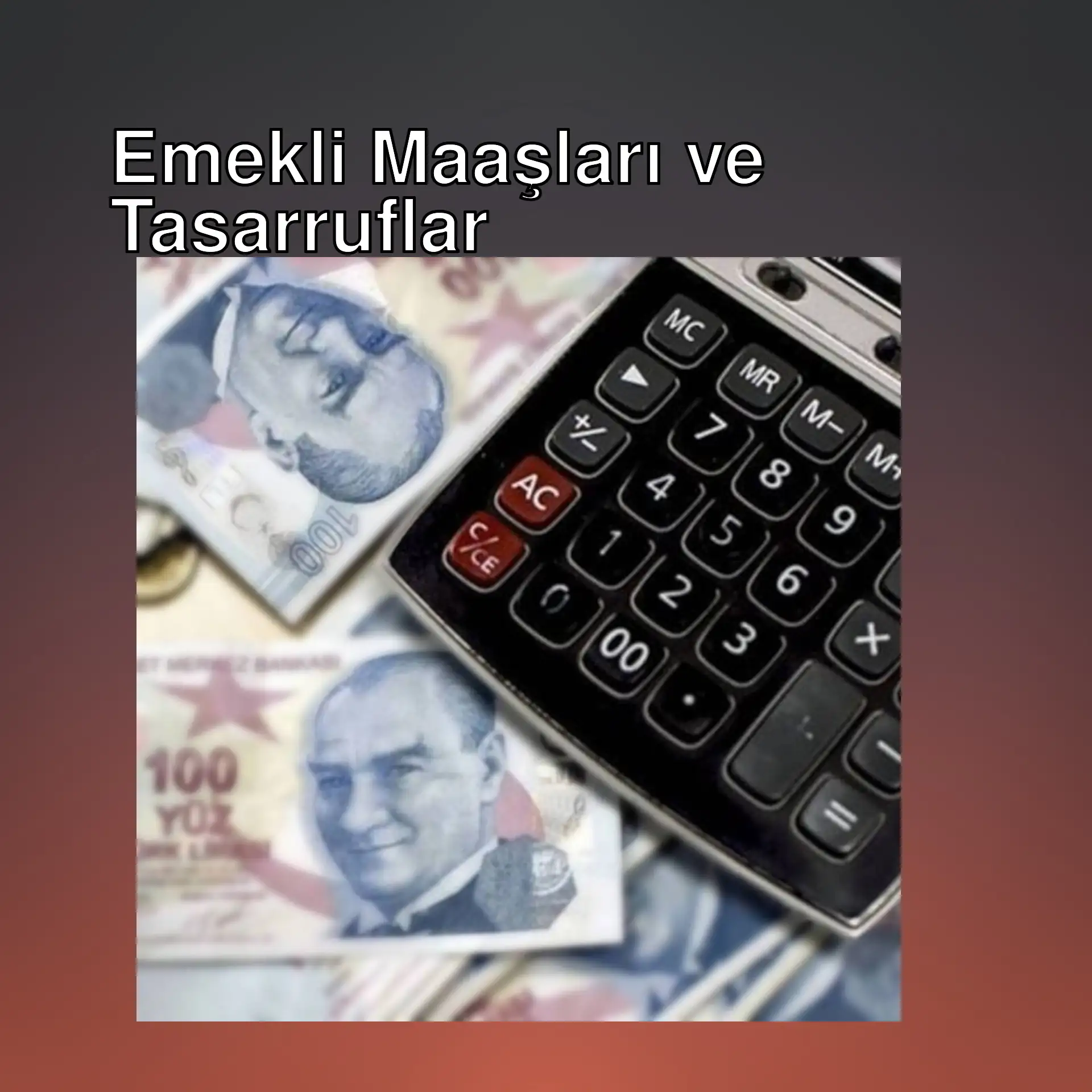 Harcama ve emekli maaşları üzerine bir hesap makinesi ve para