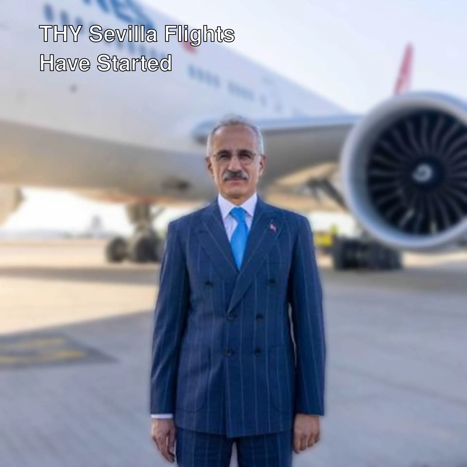 Minister Abdulkadir Uraloğlu at the opening of THY's Sevilla flights.
