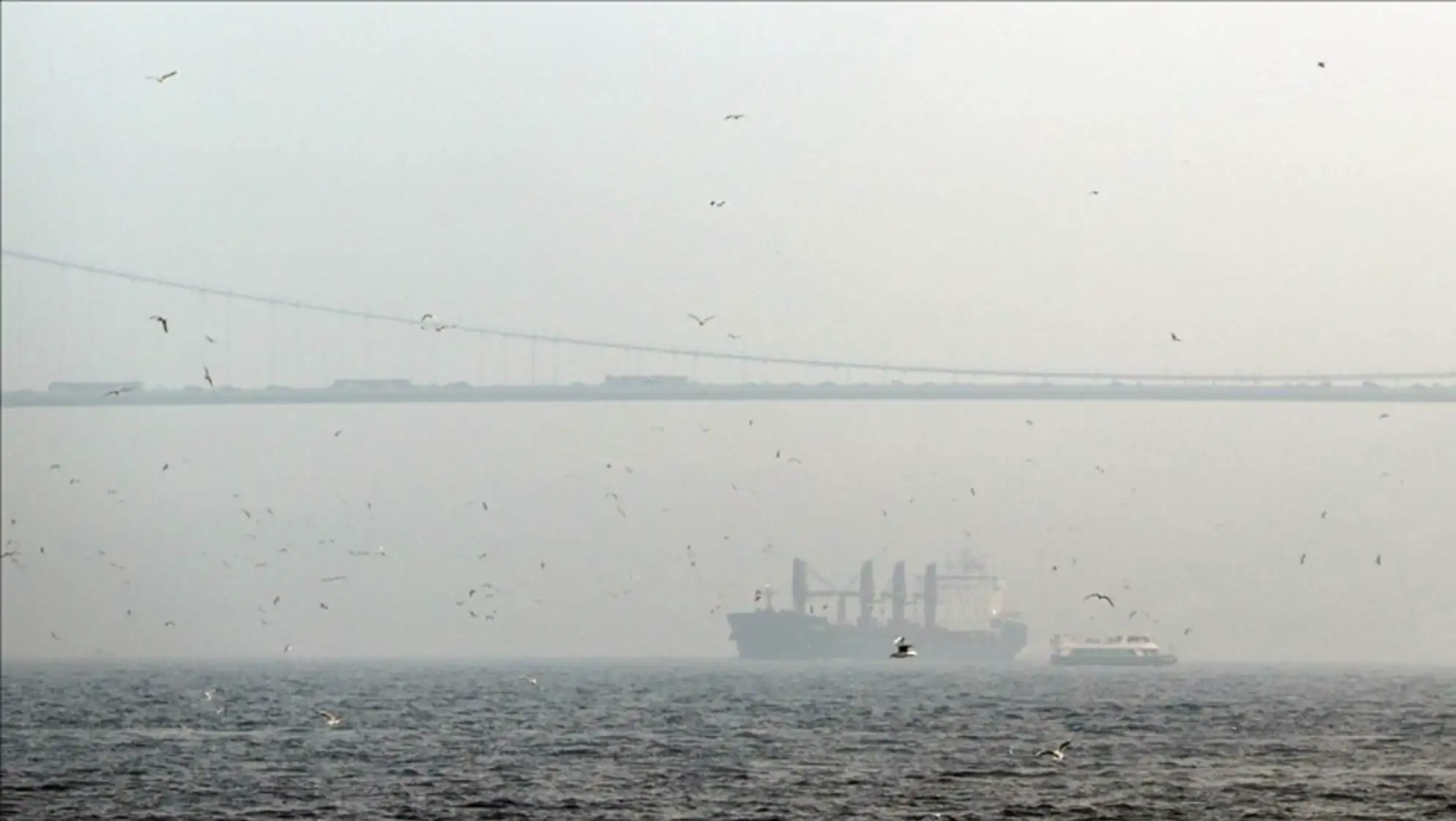 İstanbul Boğazı'nda gemi trafiği yoğun sis nedeniyle kapatıldı.