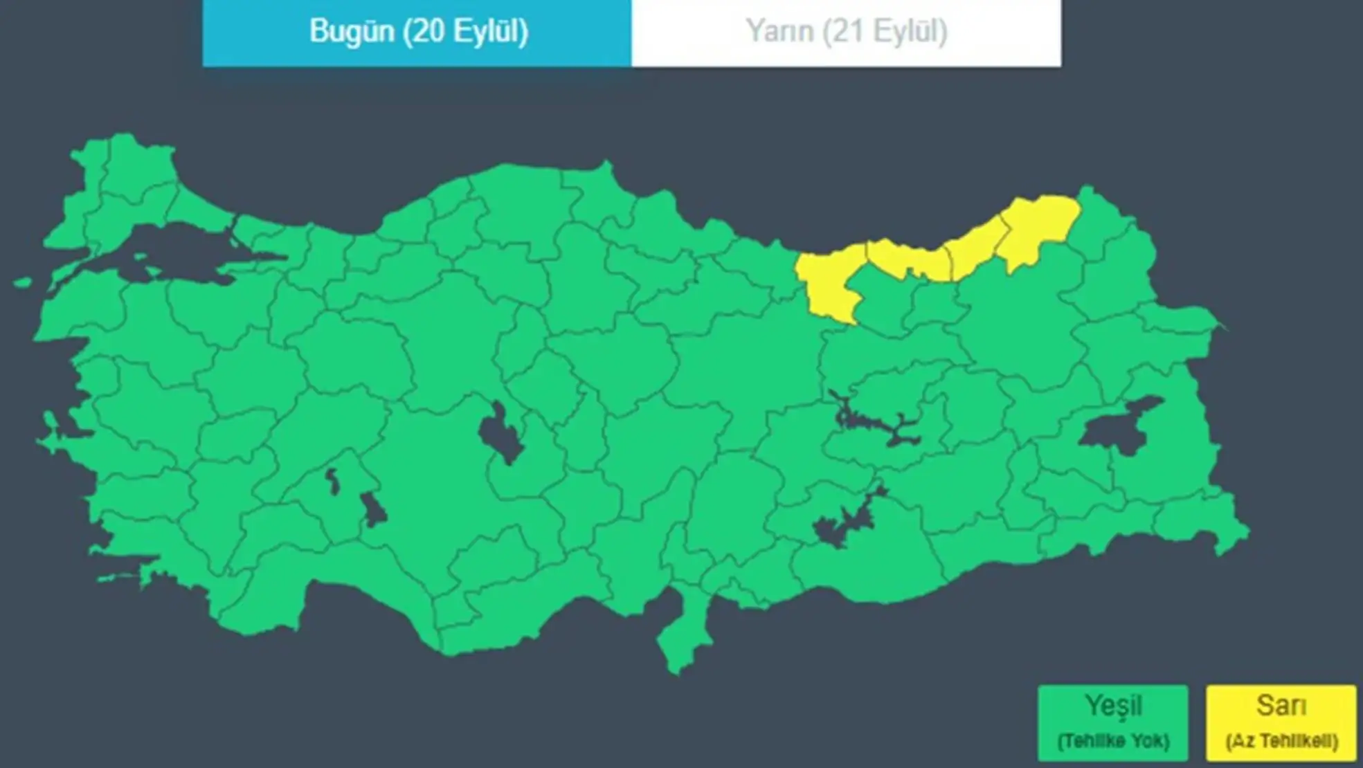 A map of Turkey with different colored areas.