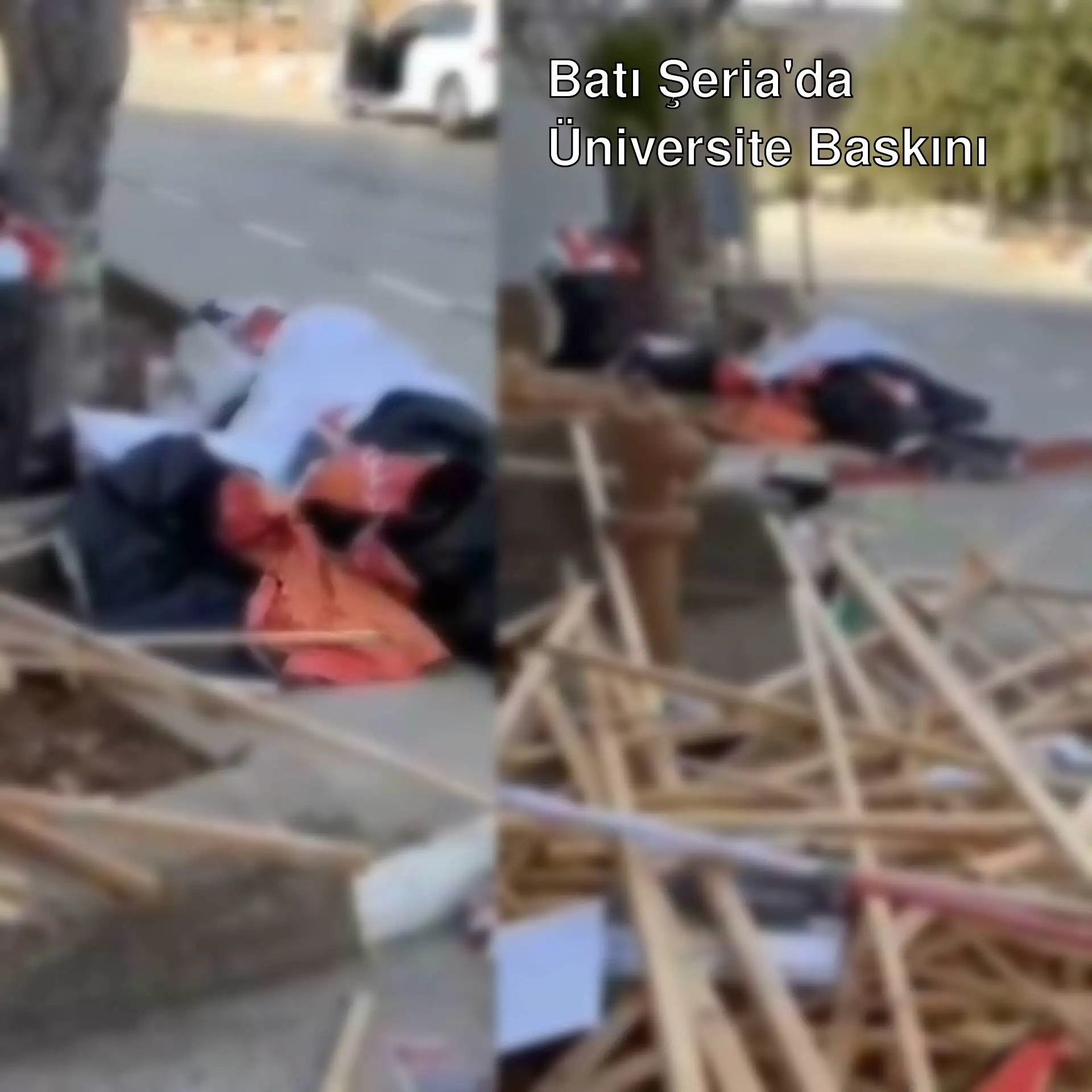 Bir grup insanın sokakta yürüdüğü anlar.