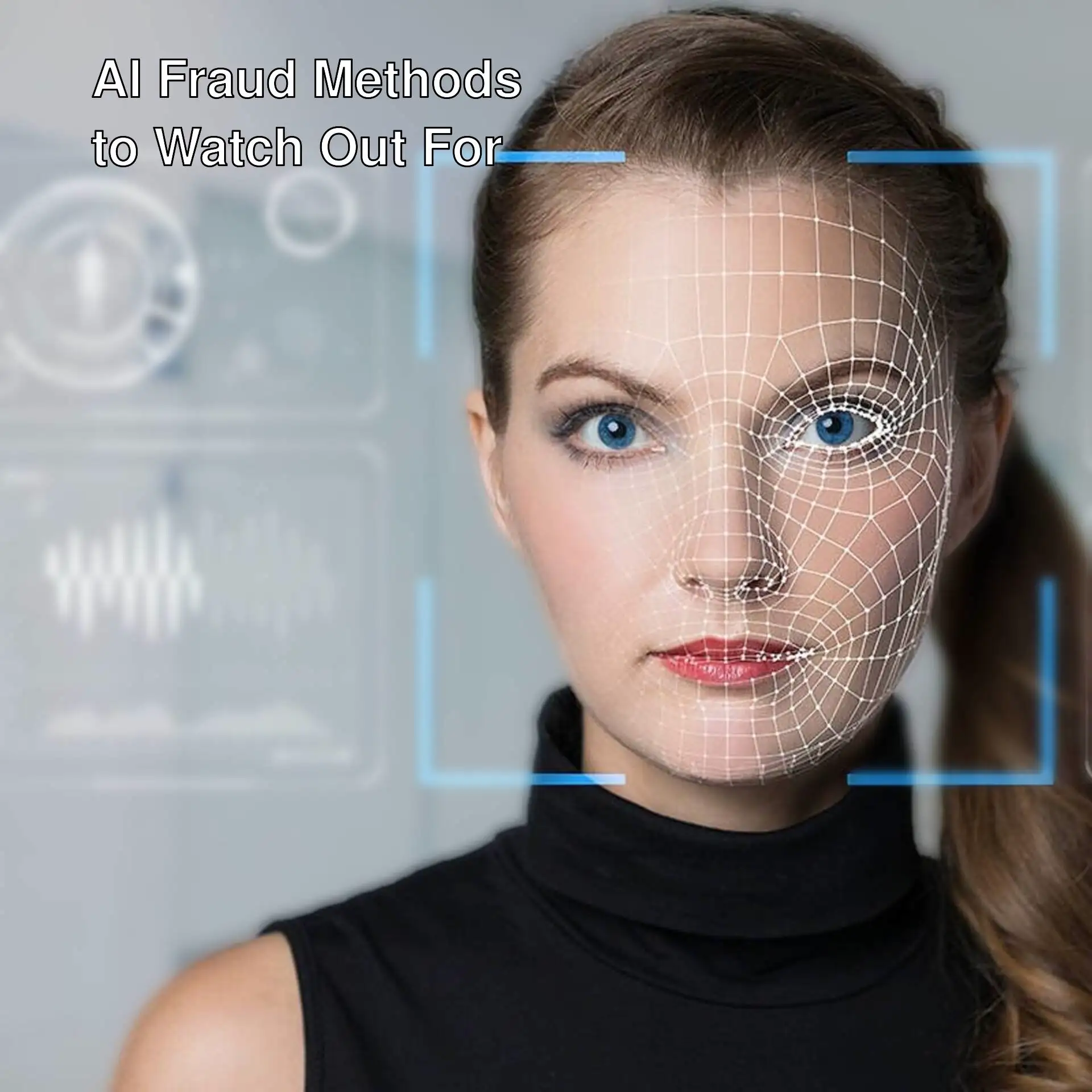 A woman with a grid on her face.