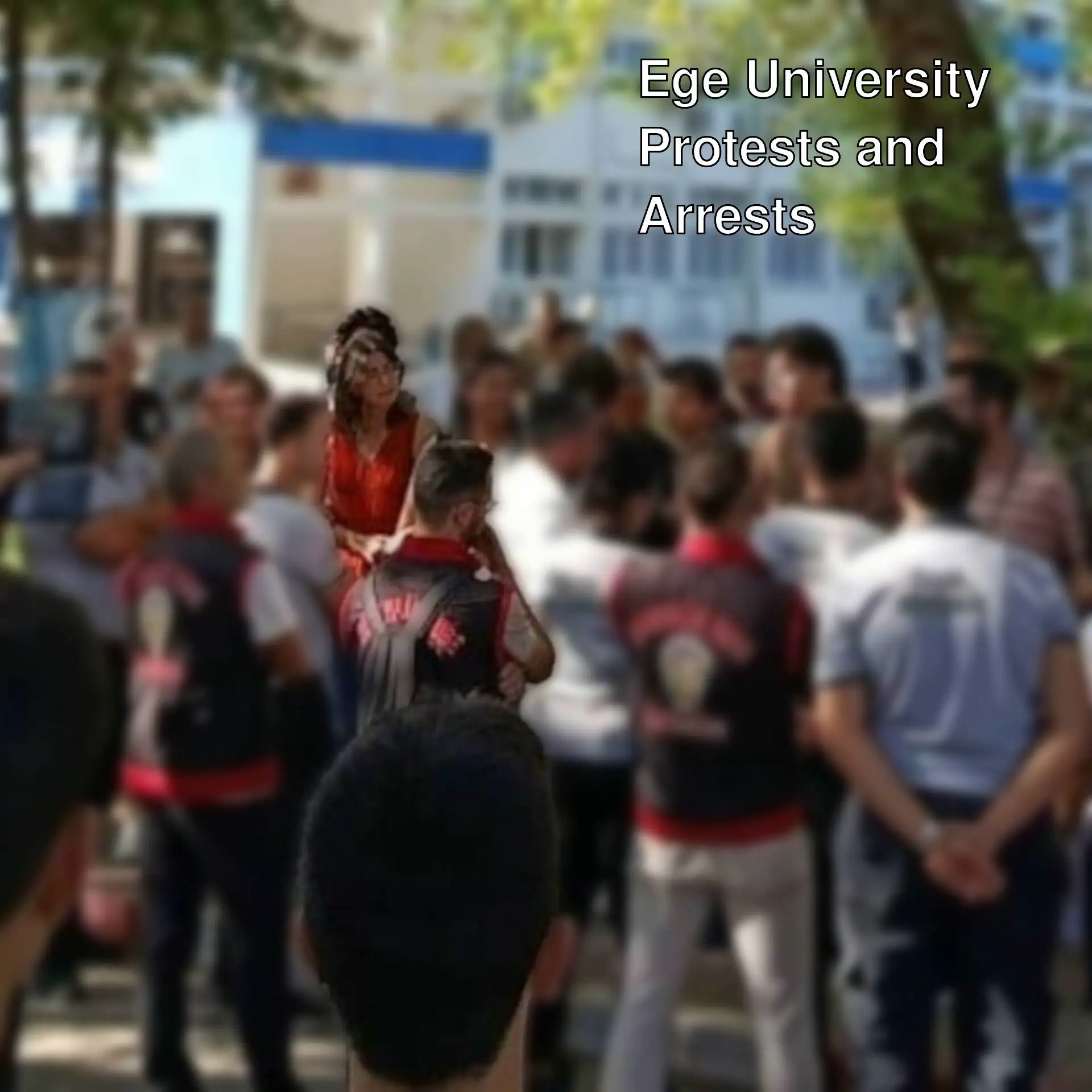 Students protesting price hikes at Ege University.