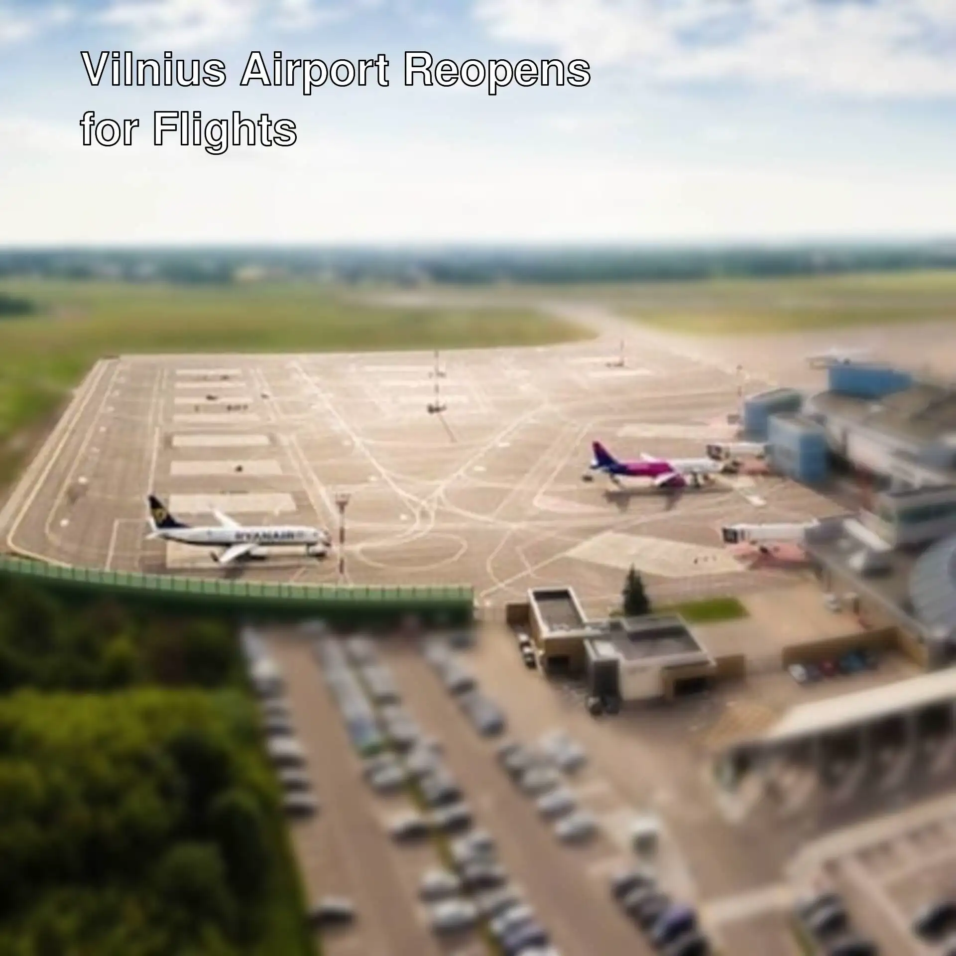 Flights have resumed at Vilnius Airport.