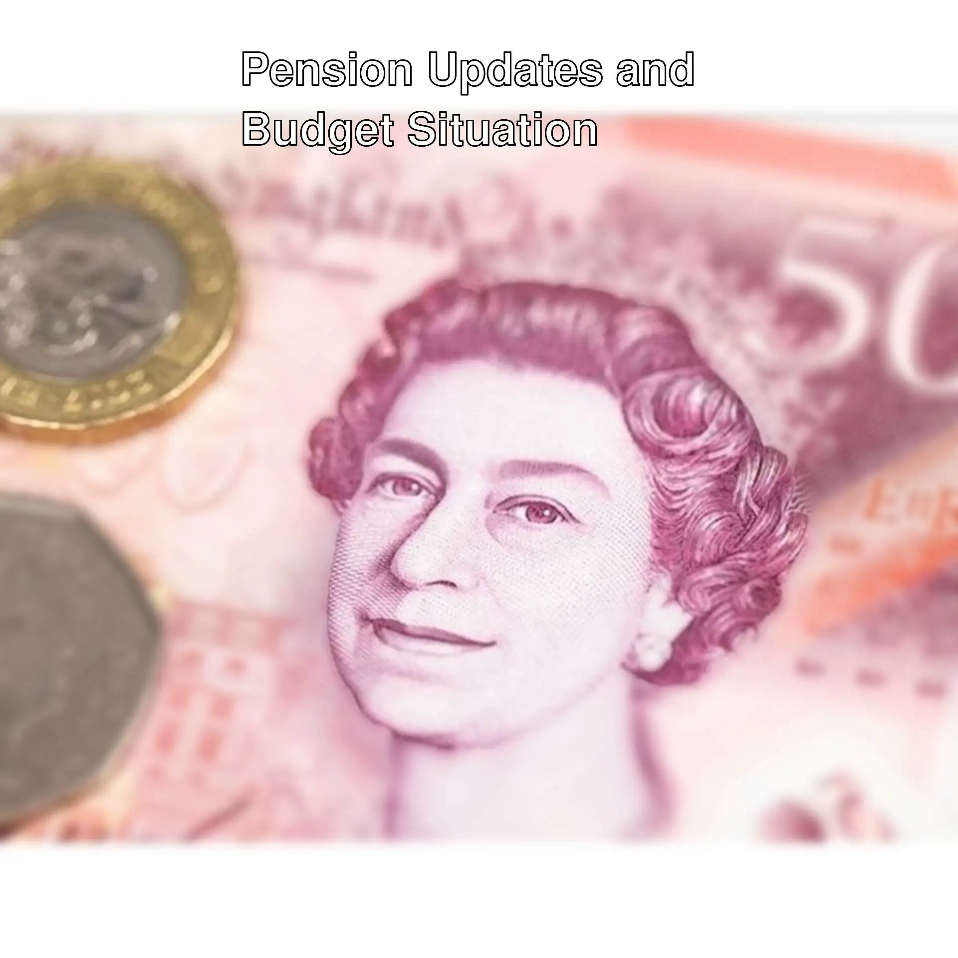 Close up of a currency note and coins.