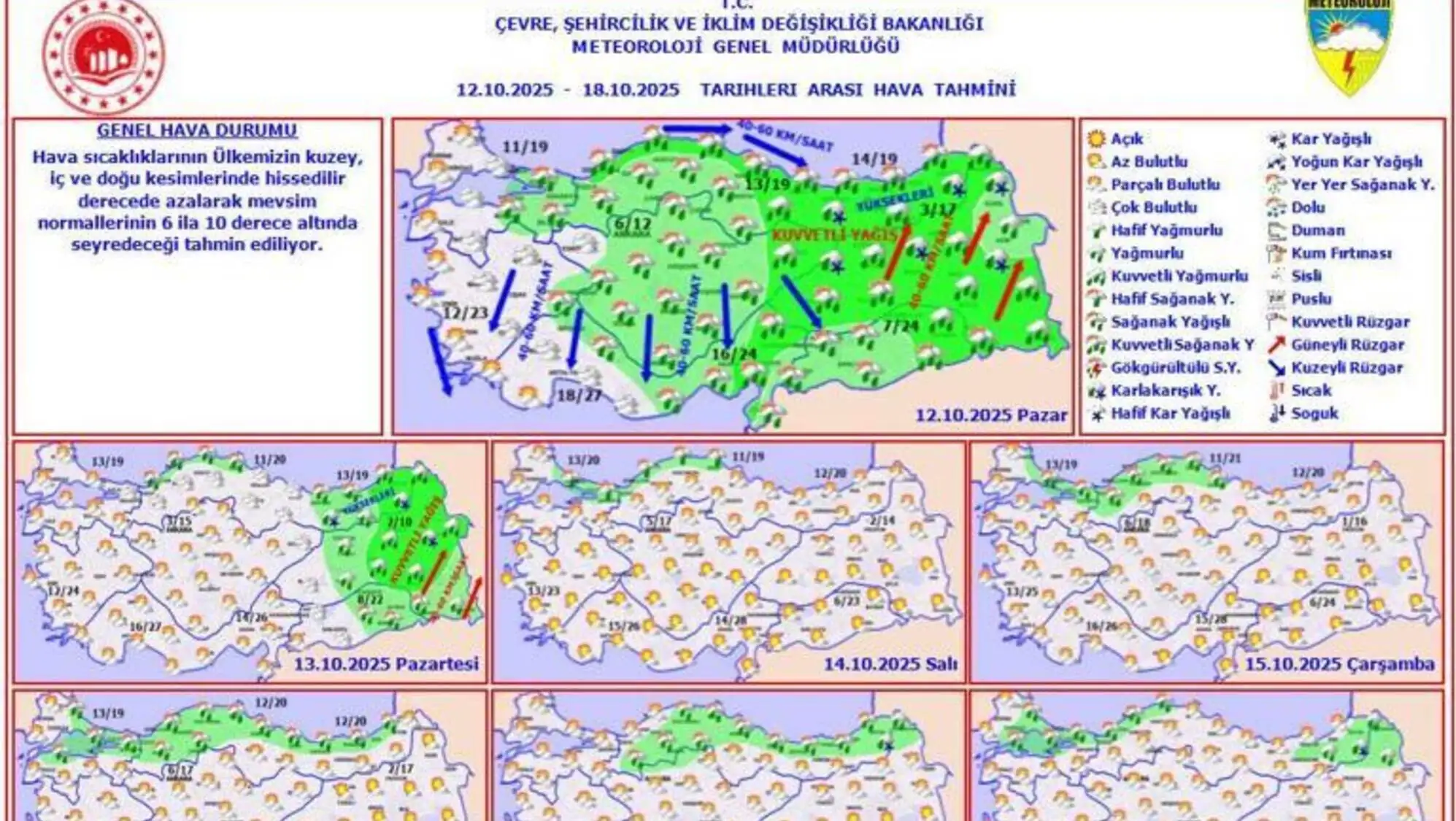 Türkiye haritası, farklı renklerle gösterilmiş bölgeler.
