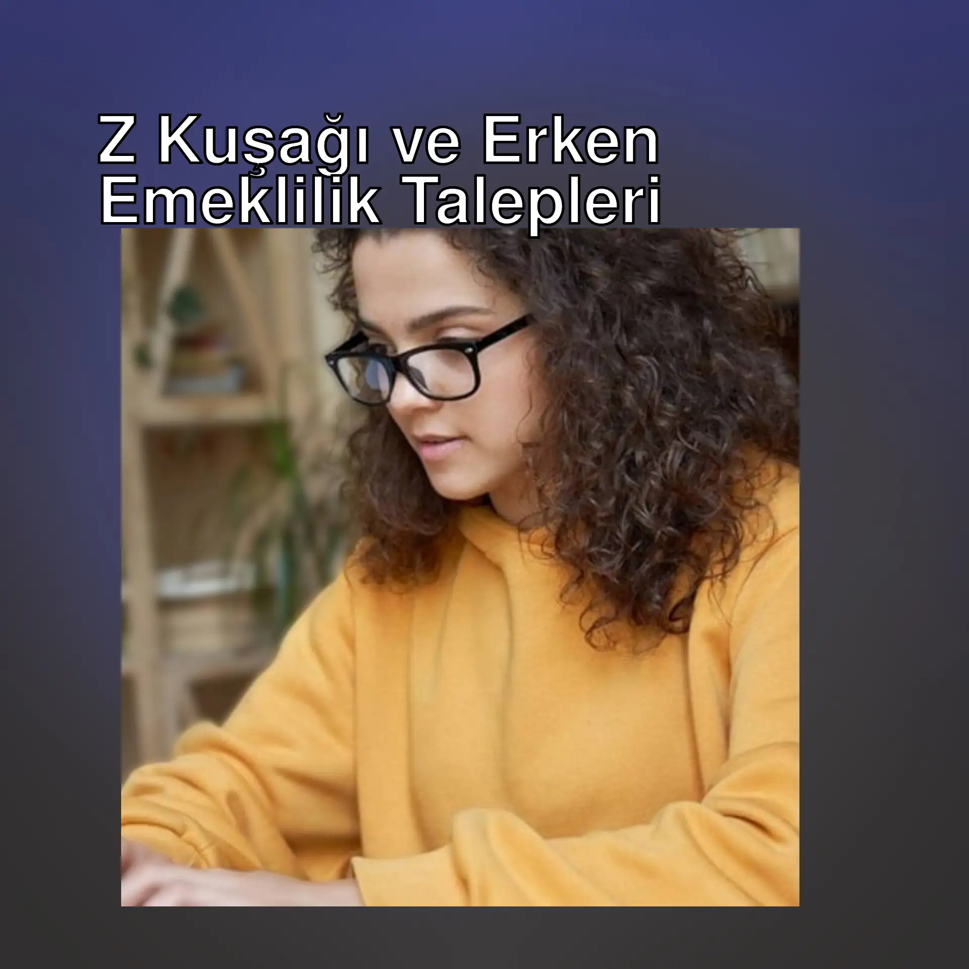 Bir kadın gözlük takarak cep telefonuna bakıyor.