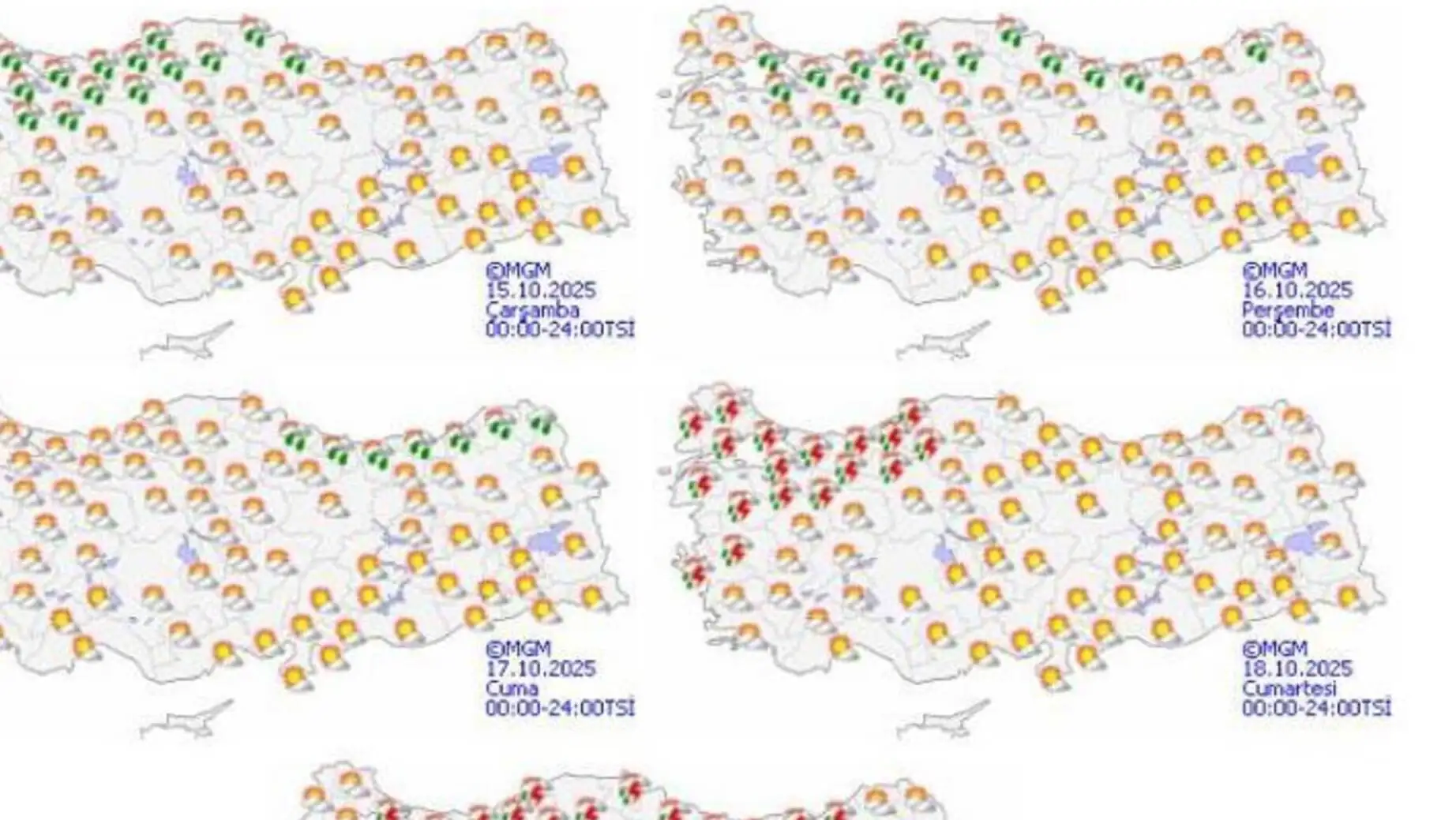 A group of maps with different symbols. A group of maps with different symbols.