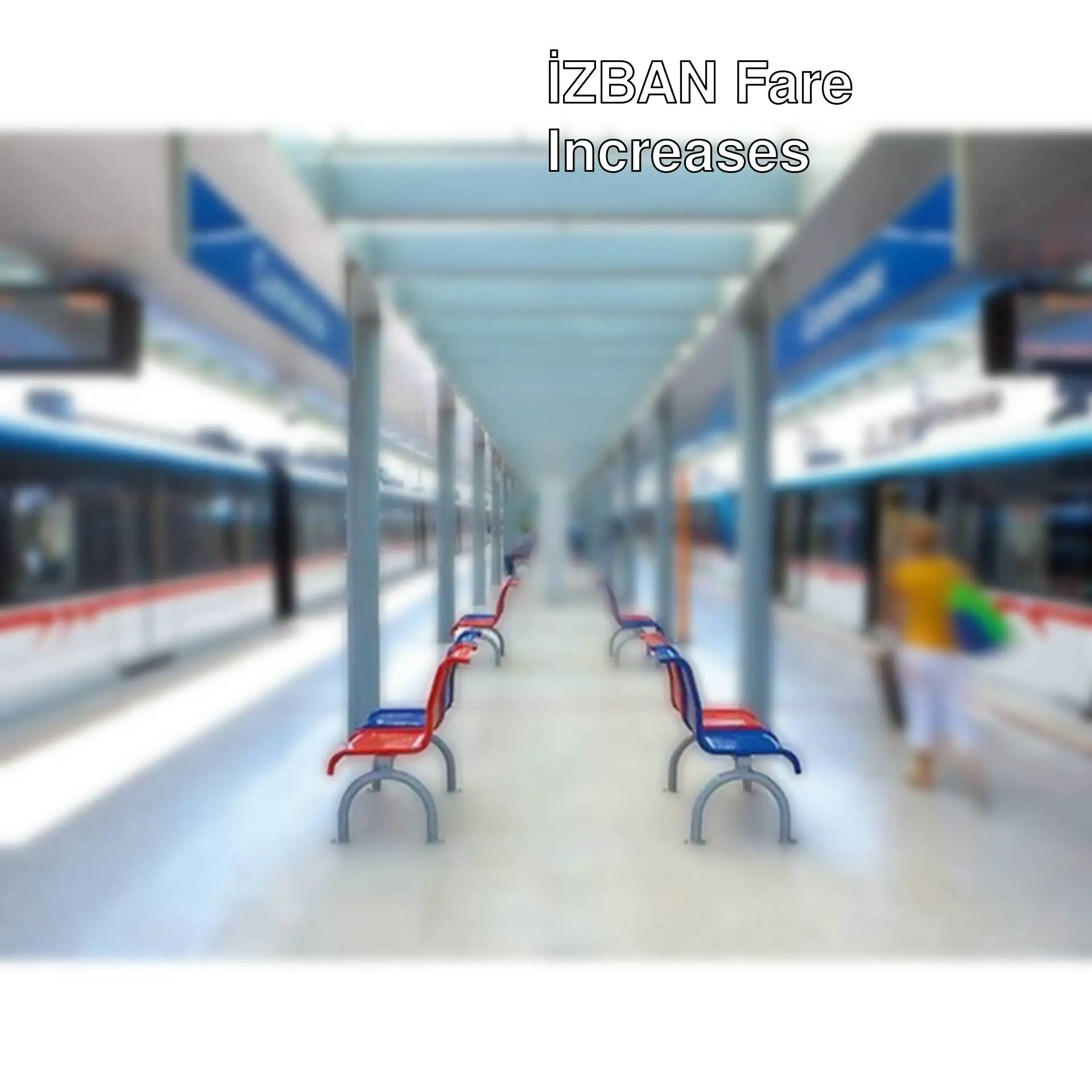 İZBAN station with people walking. İZBAN station with people walking.