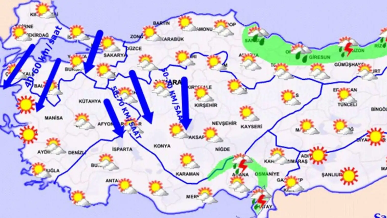 Weather forecast map.