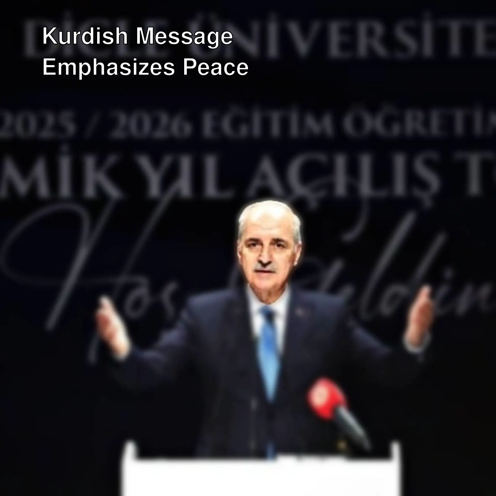Numan Kurtulmuş speaking at the opening of Dicle University. Numan Kurtulmuş speaking at the opening of Dicle University.