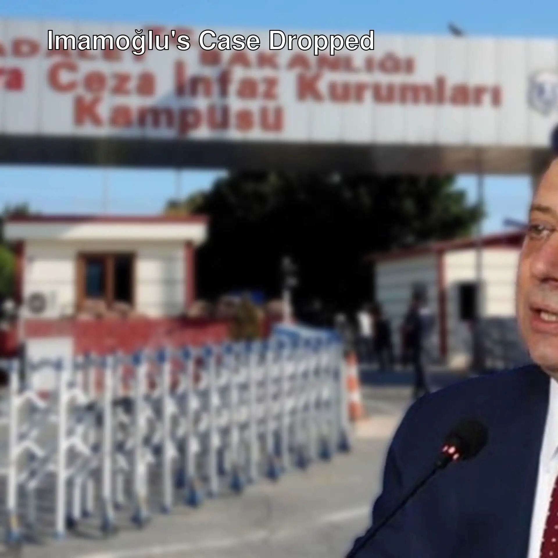 Ekrem İmamoğlu speaking into a microphone. Ekrem İmamoğlu speaking into a microphone.