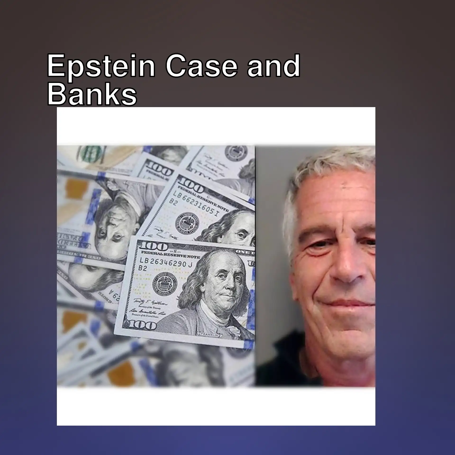 A lawsuit has been filed against two major banks in the Epstein case. A lawsuit has been filed against two major banks in the Epstein case.