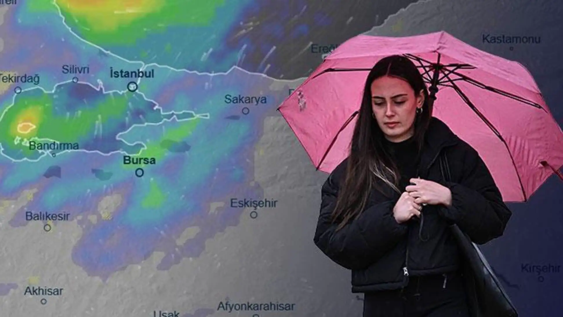 Bir harita üzerinde hava durumu simgeleri. Bir harita üzerinde hava durumu simgeleri.