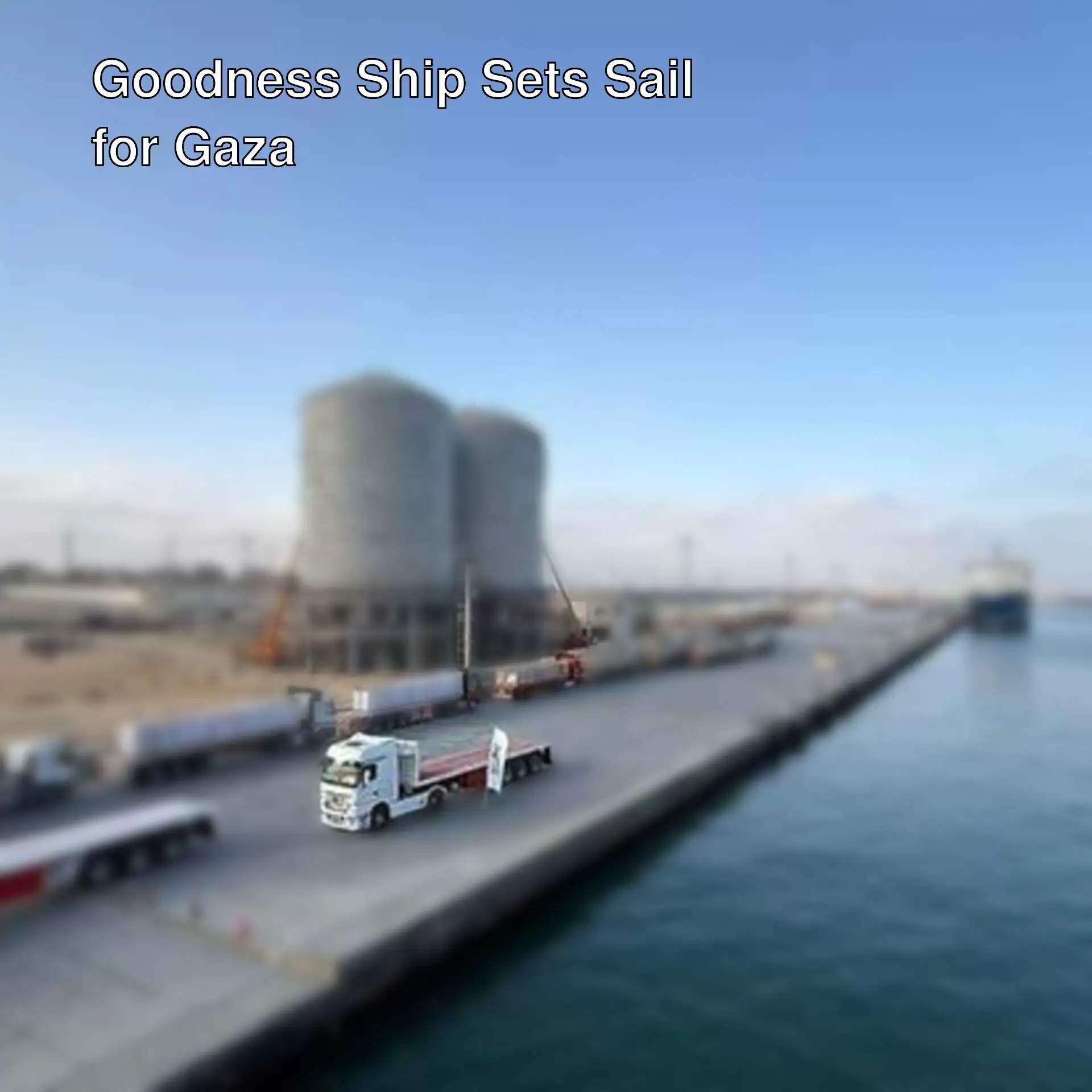 A large truck at the dock. A large truck at the dock.