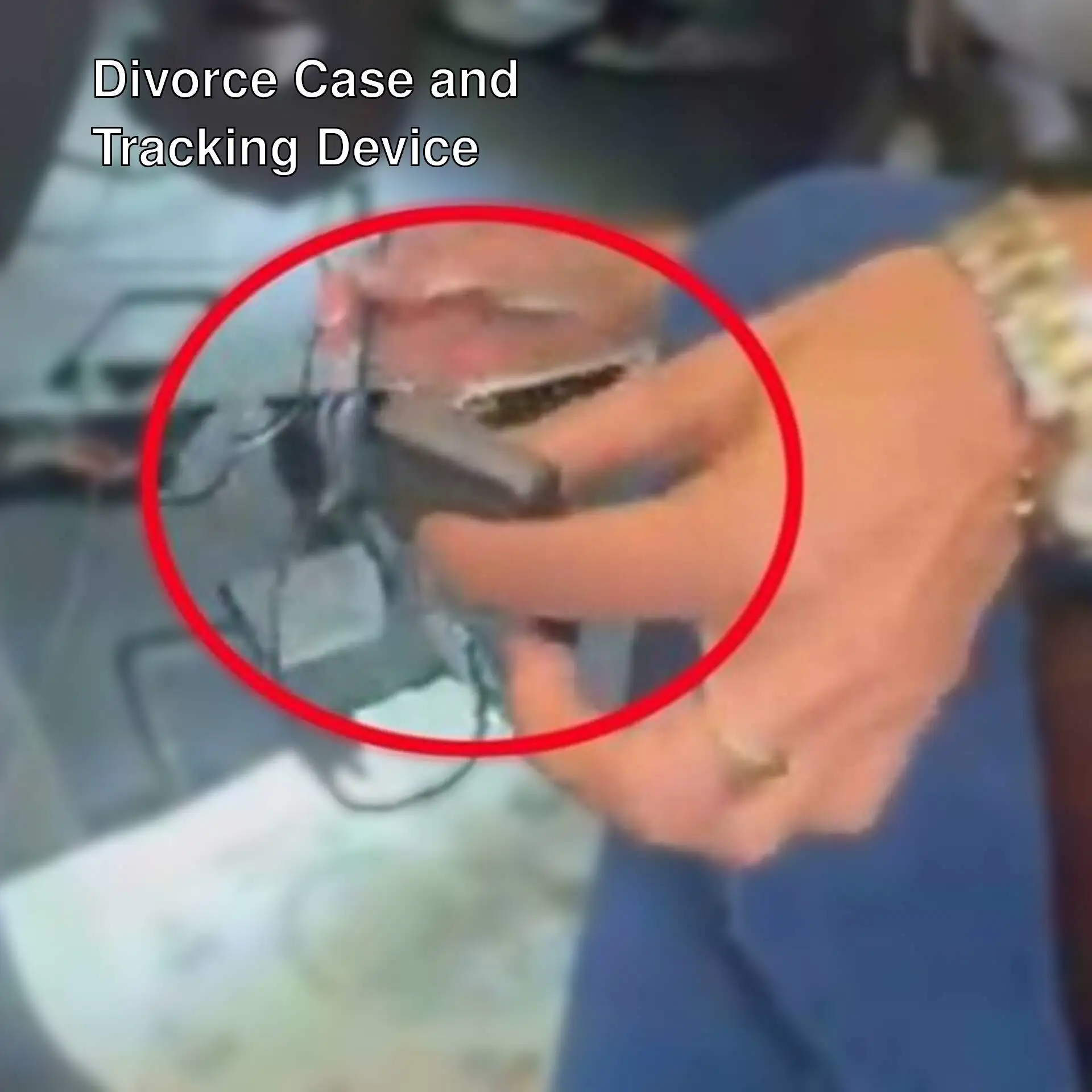 A person holding a device.