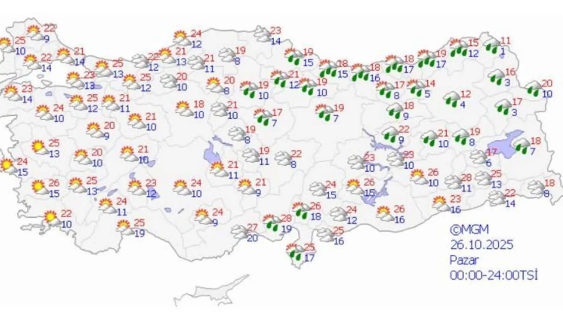 Hava durumu haritası. Hava durumu haritası.