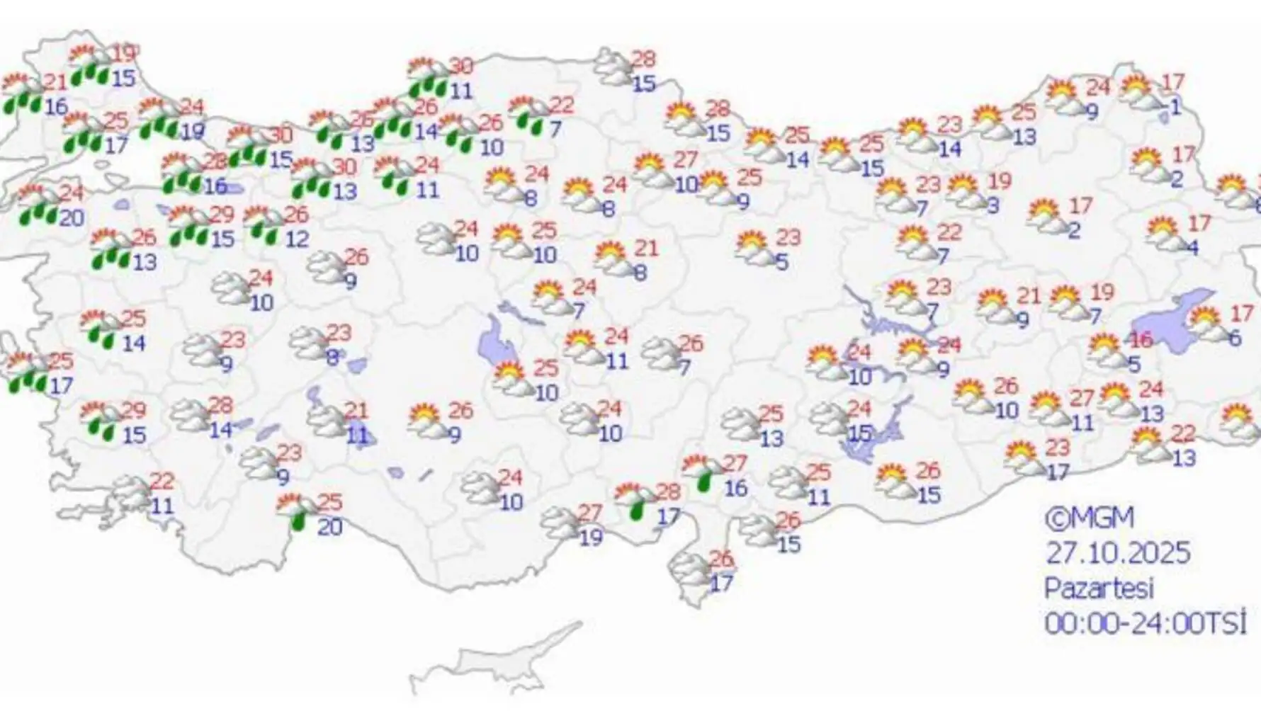 Ülke haritası üzerinde hava durumu simgeleri. Ülke haritası üzerinde hava durumu simgeleri.