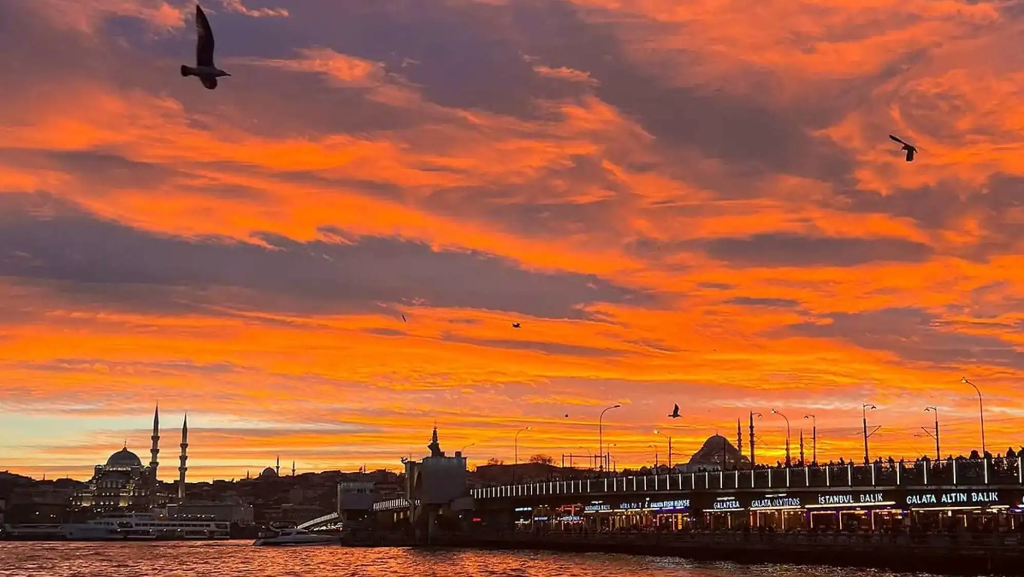 A sunset over a city. A sunset over a city.
