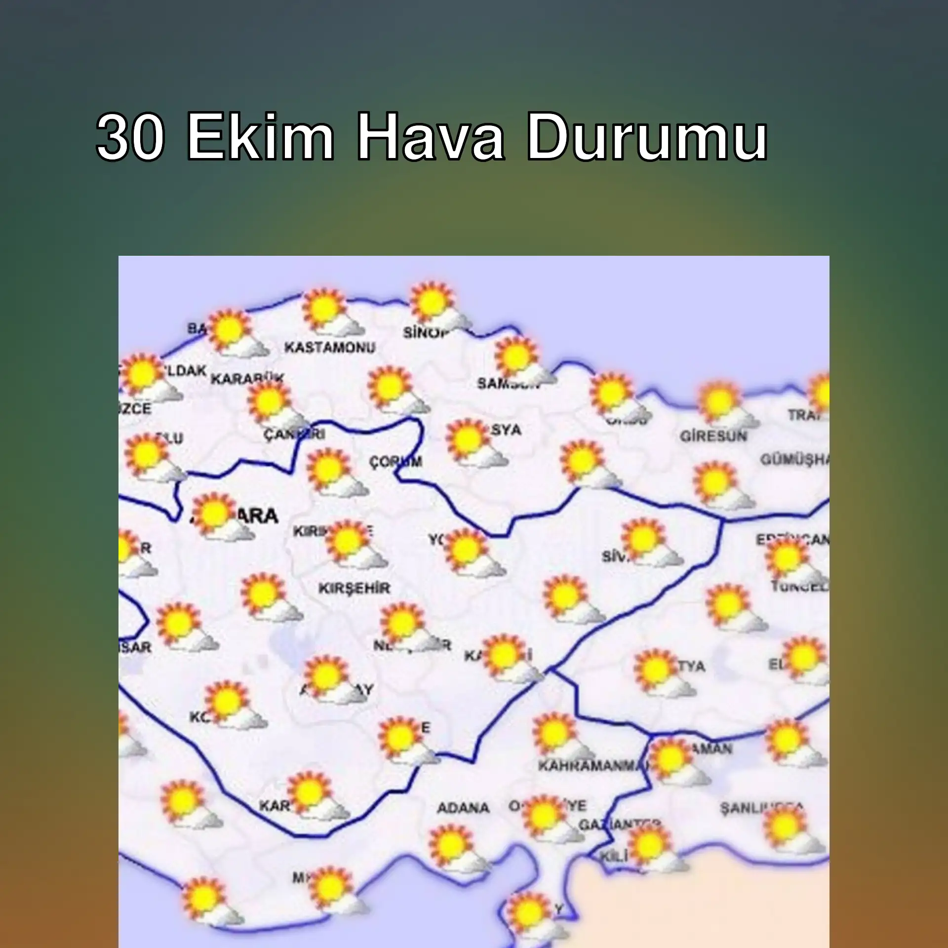 Hava durumu sembolleri ile bir harita. Hava durumu sembolleri ile bir harita.