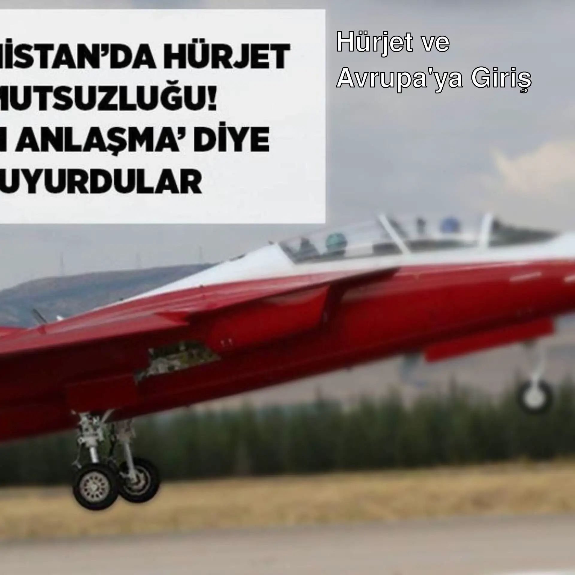 Kırmızı ve beyaz bir jet uçağı pistin üzerinde uçuyor. Kırmızı ve beyaz bir jet uçağı pistin üzerinde uçuyor.