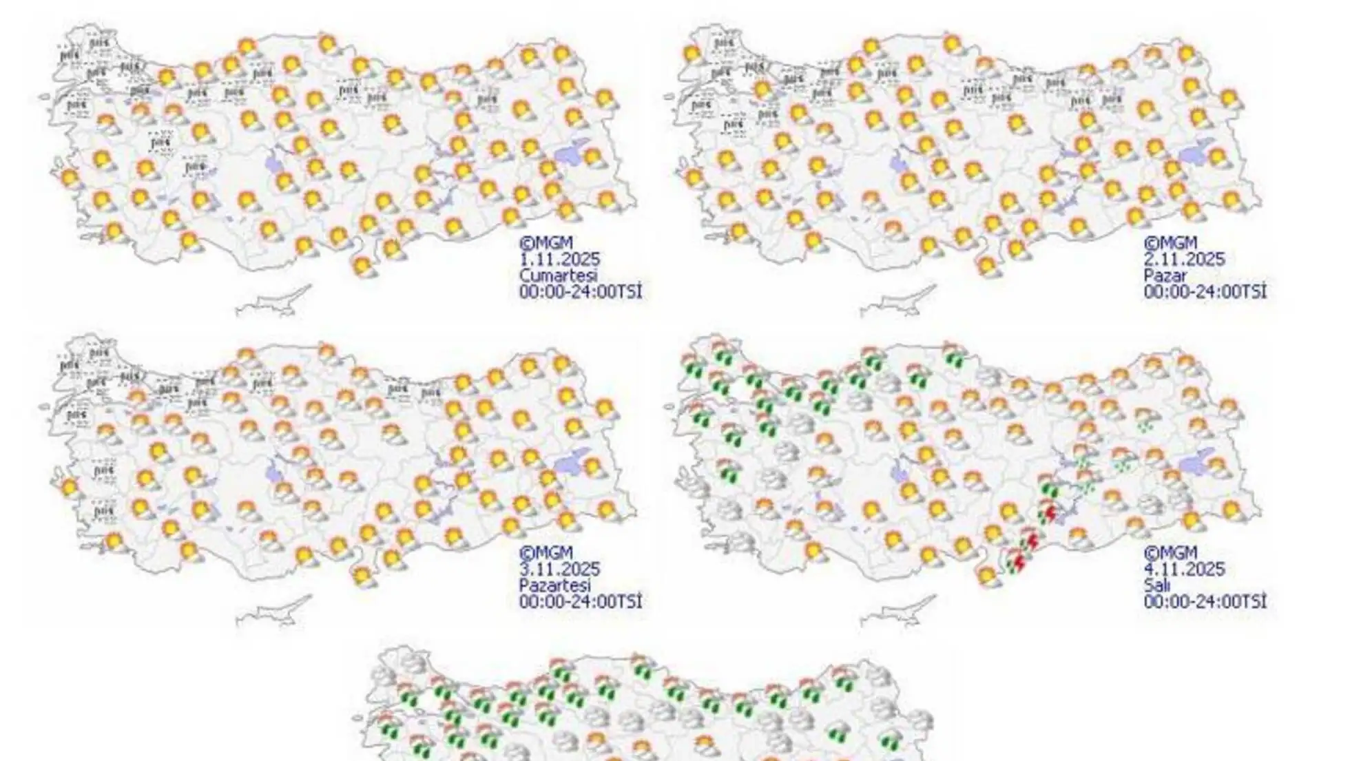 Türkiye haritası üzerinde farklı renkli noktalar.