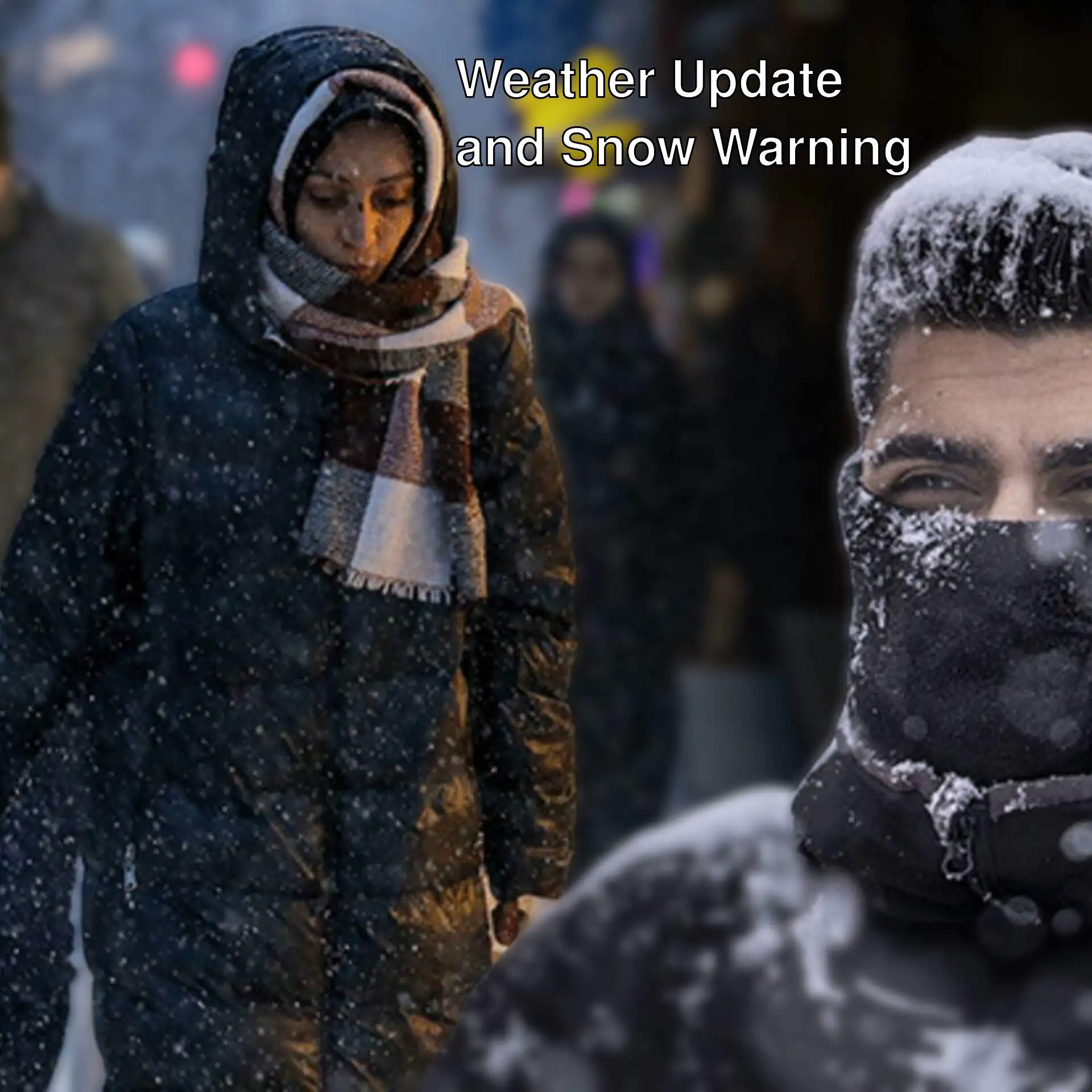 A man standing in the snow wearing a mask.