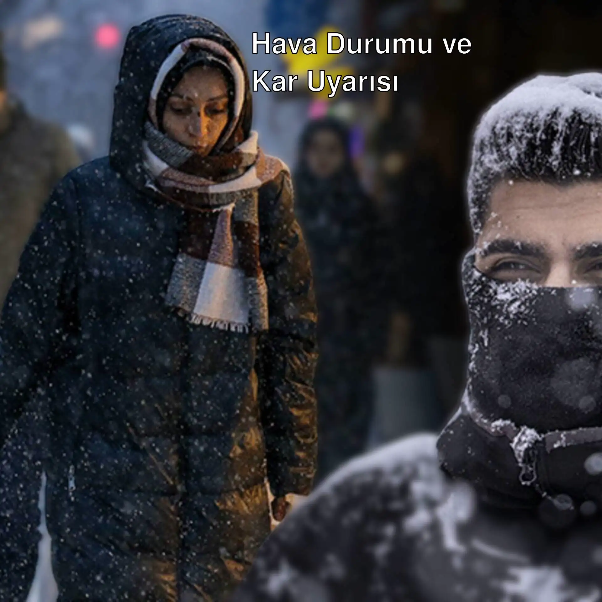 Bir adam maskeyle karın içinde duruyor.