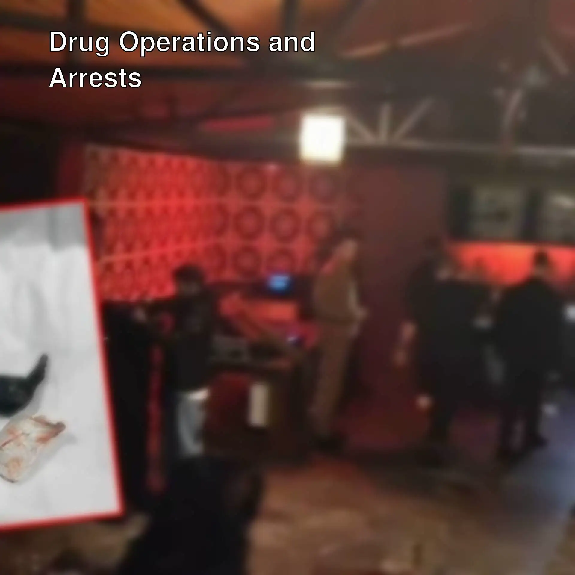 A group of people during a drug operation in Istanbul.