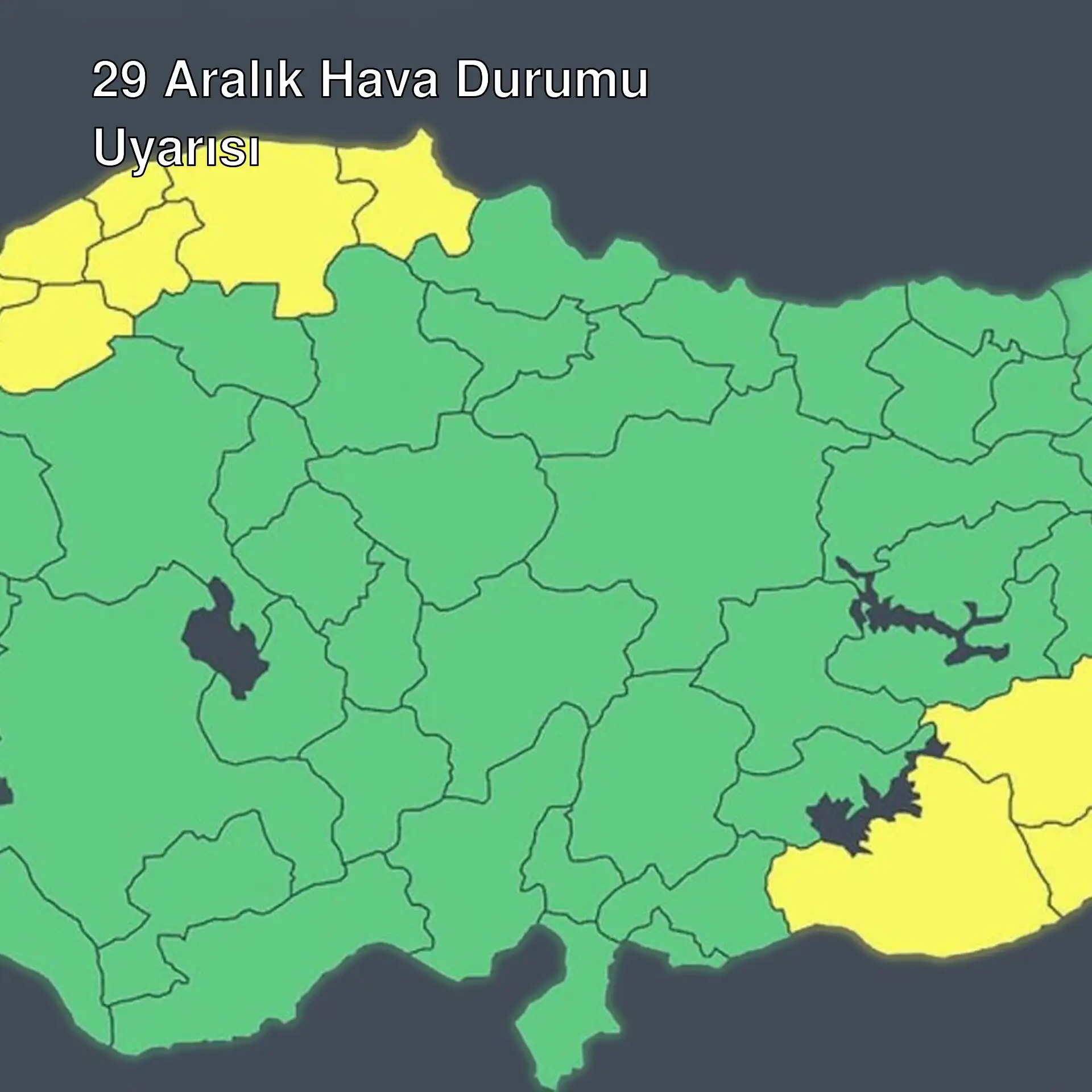 Farklı renklerde alanları gösteren bir harita.