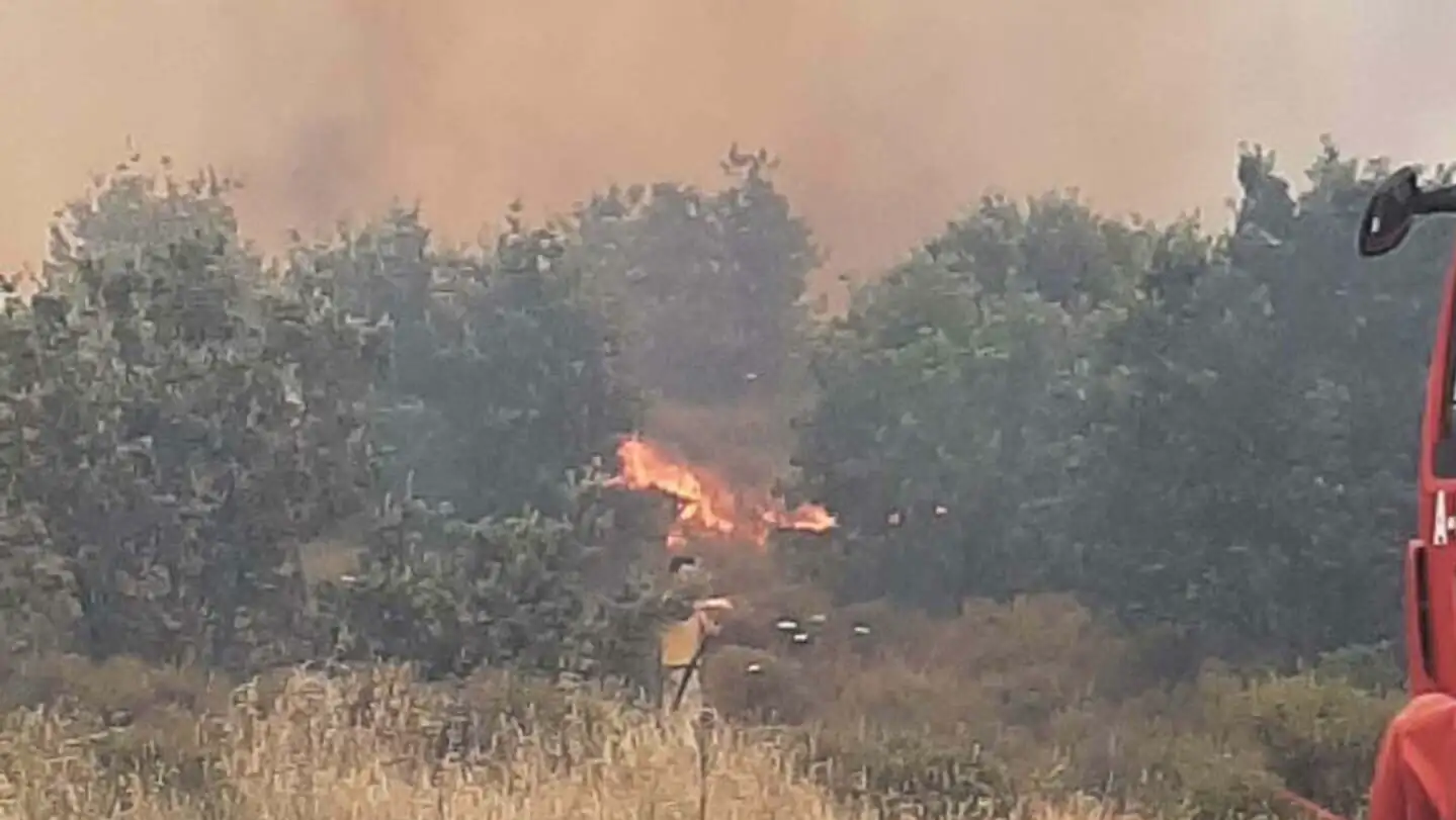 A fire in the woods. A fire in the woods.