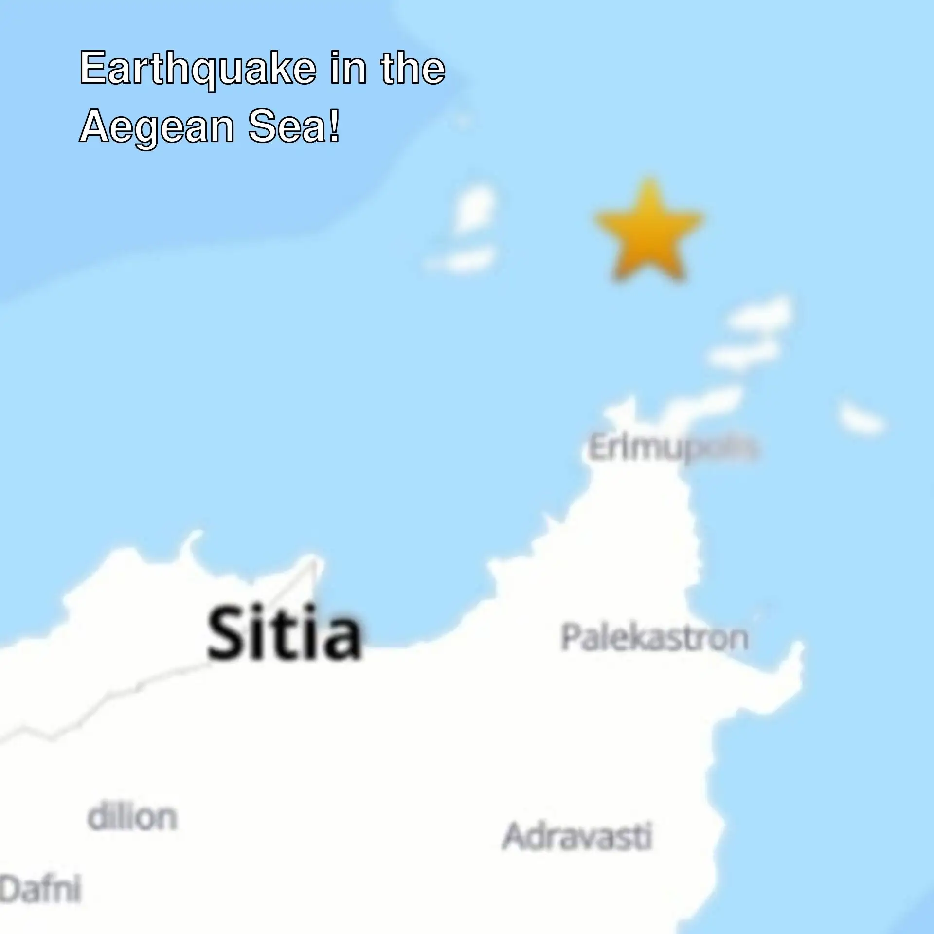 Map of the earthquake in the Aegean Sea. Map of the earthquake in the Aegean Sea.