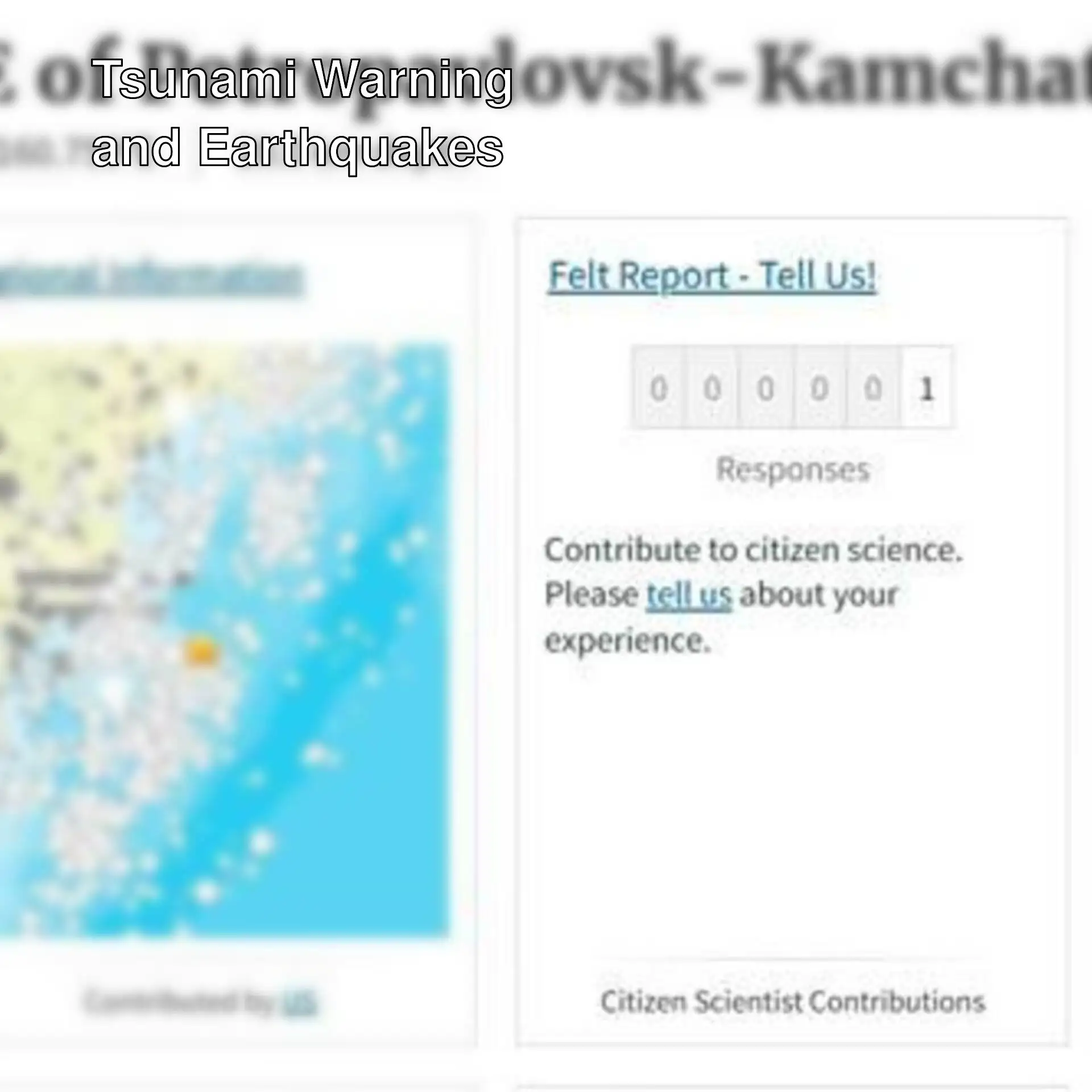 Earthquakes in Russia and tsunami warning. Earthquakes in Russia and tsunami warning.